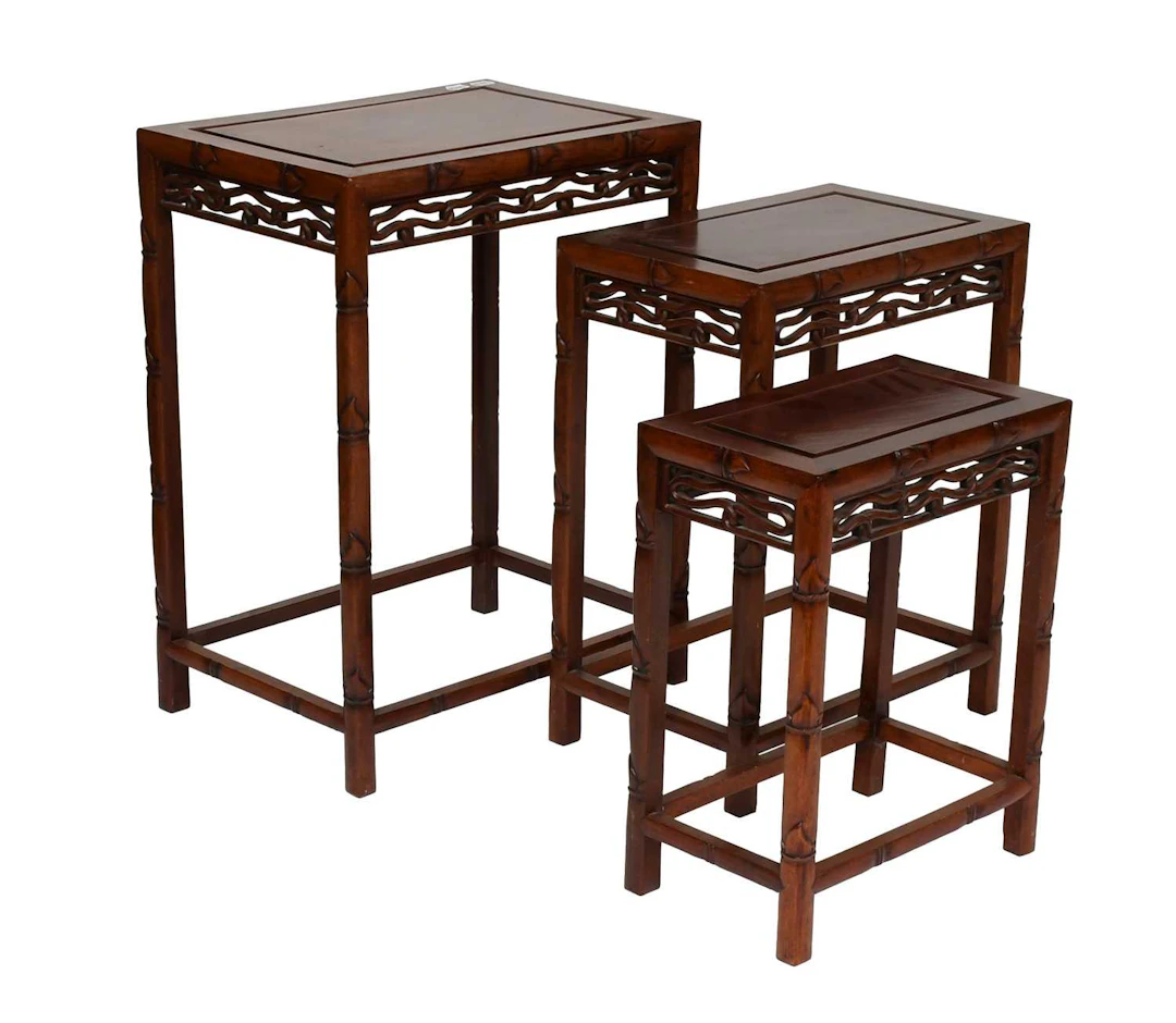 A Chinese Nest of Hardwood Tables, 20th century