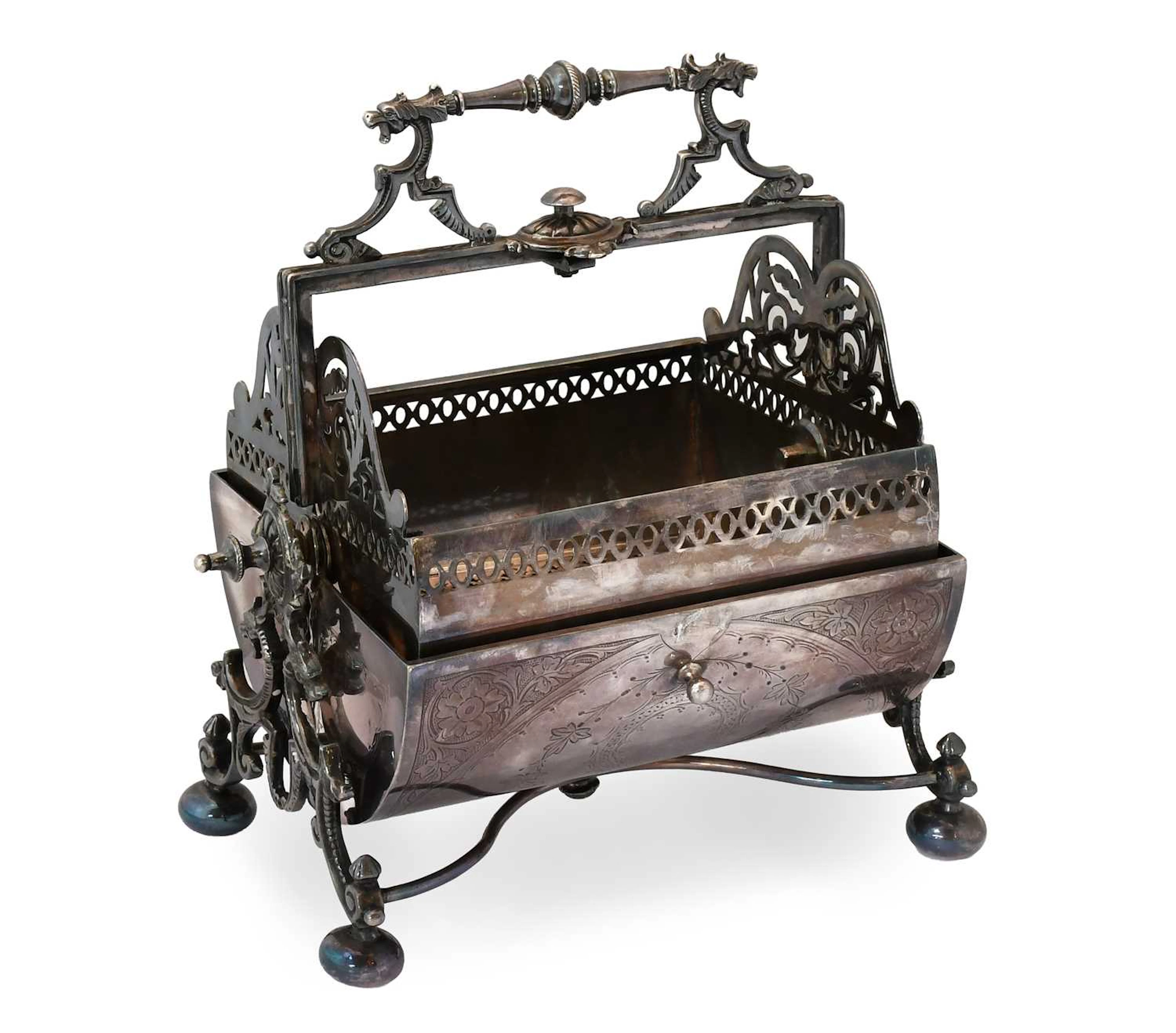 A Victorian Silver Plate Biscuit Box, With Diamond Registration Mark