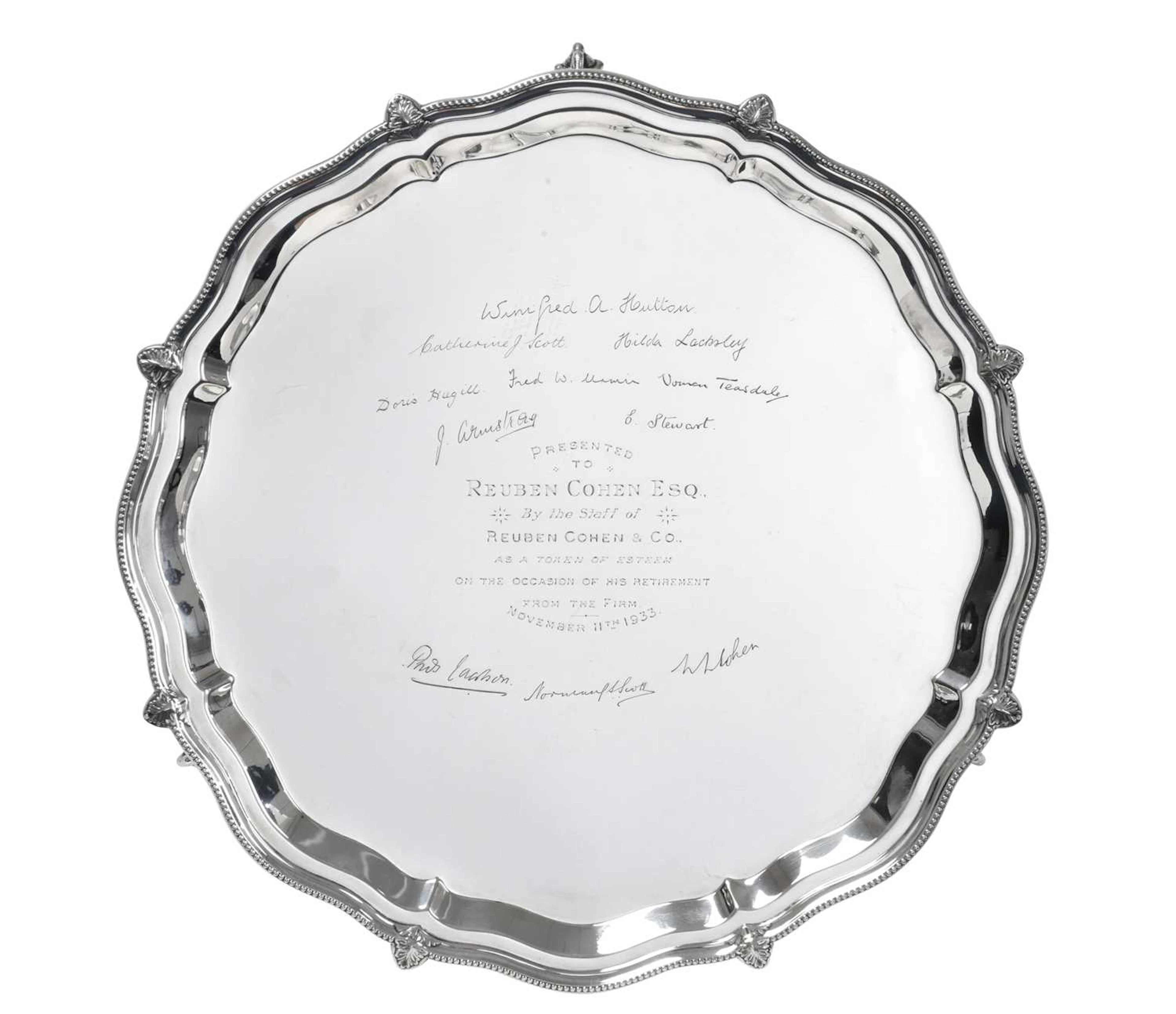 A George V Silver Salver by S. Blanckensee and Son Ltd., Birmingham