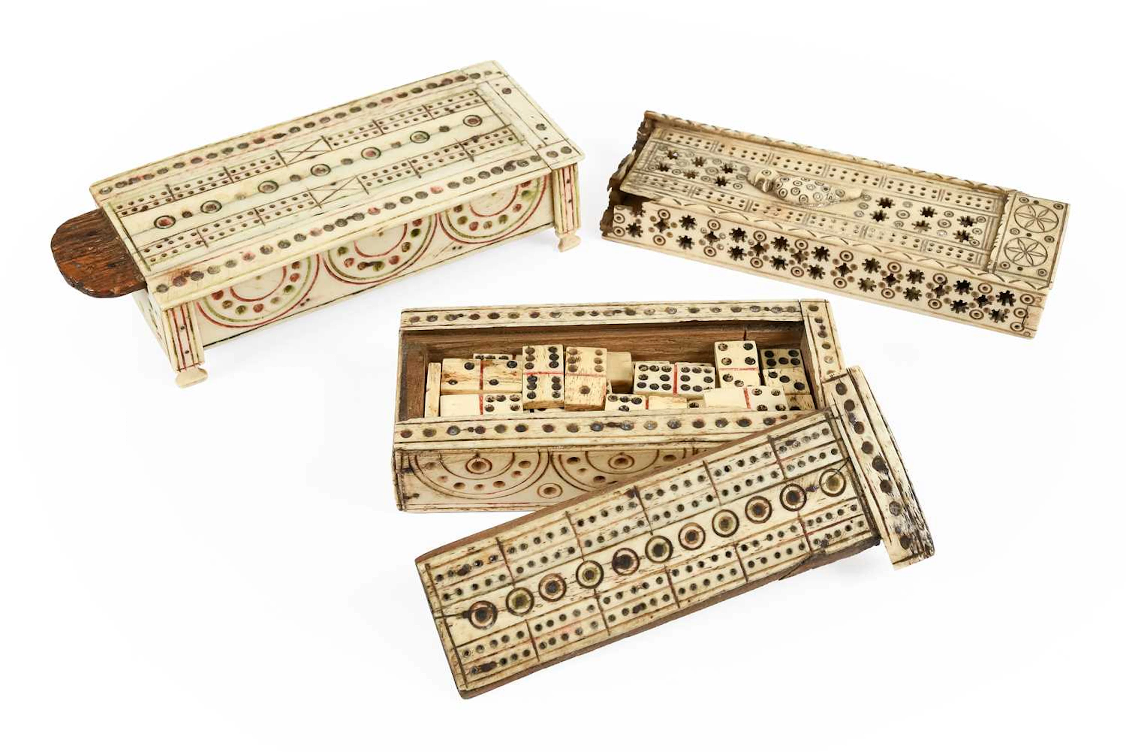 A Napoleonic Prisoner of War Bone Set of Dominos