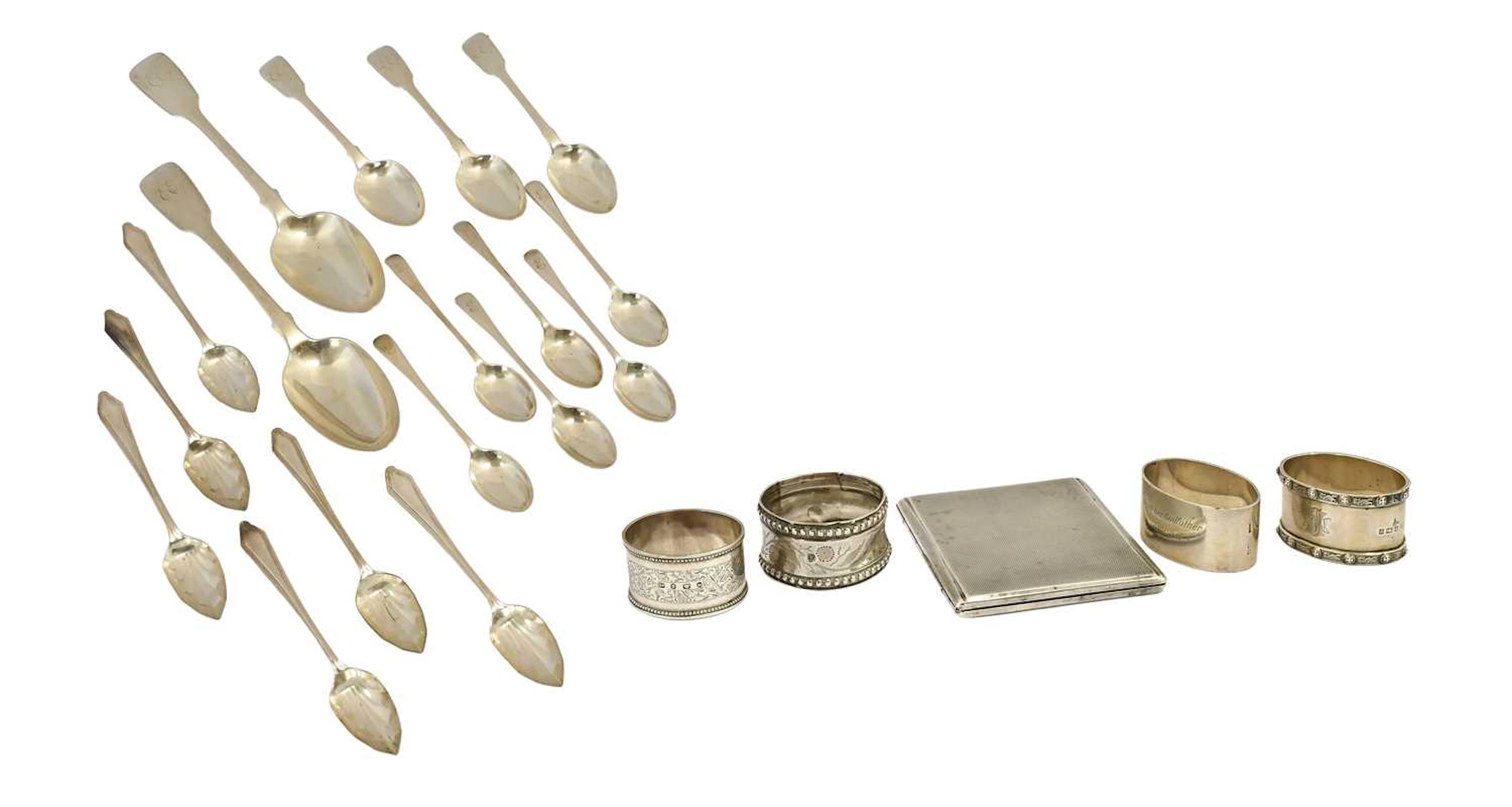 A Collection of Assorted Silver, Together With