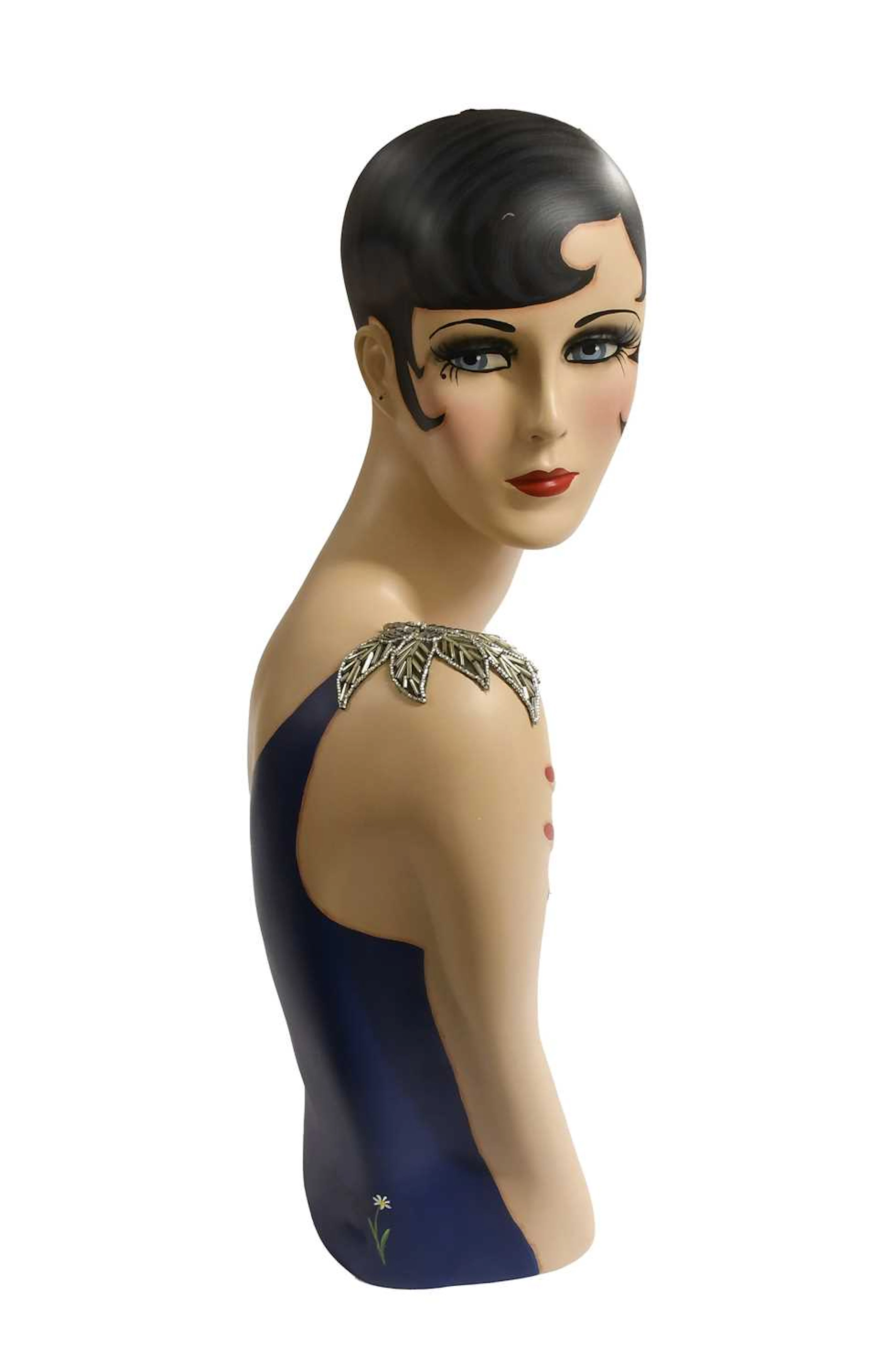 A Sharon Sherrod Art Deco Style Mannequin Bust of a Flapper