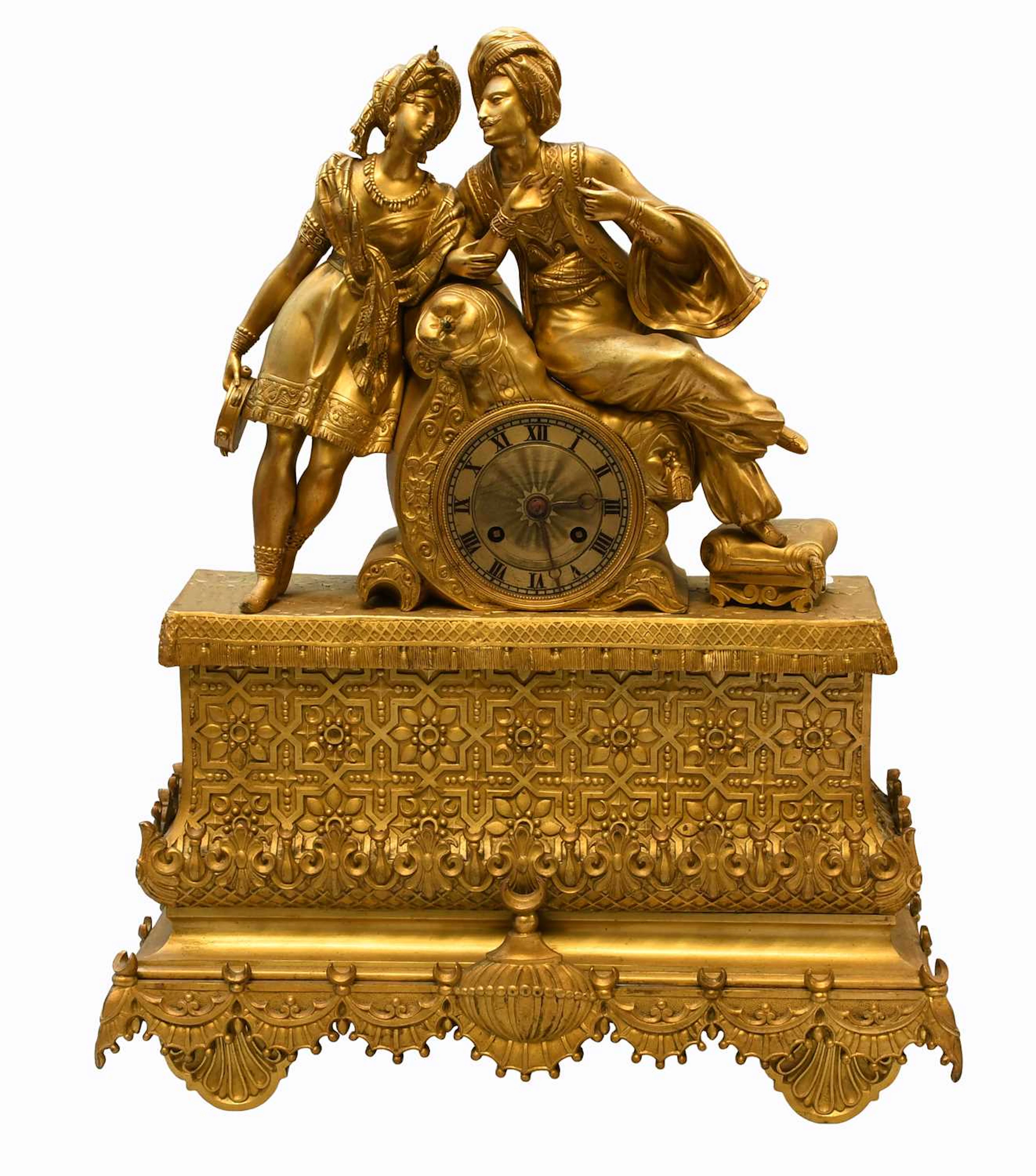A French Gilt Metal Striking Mantle Clock, circa 1840