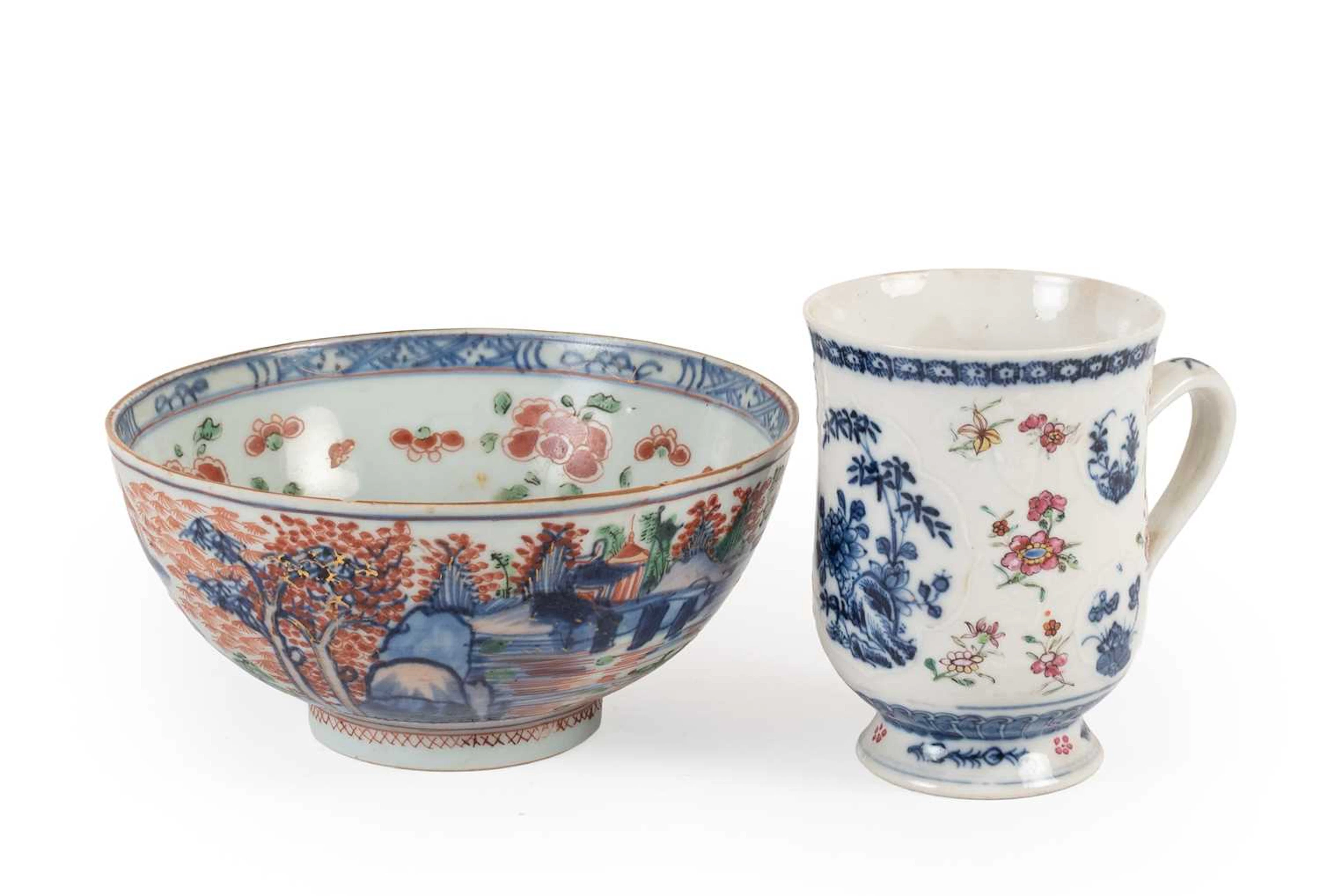 A Dutch Decorated Chinese Porcelain Bowl, late 18th/early 19th century