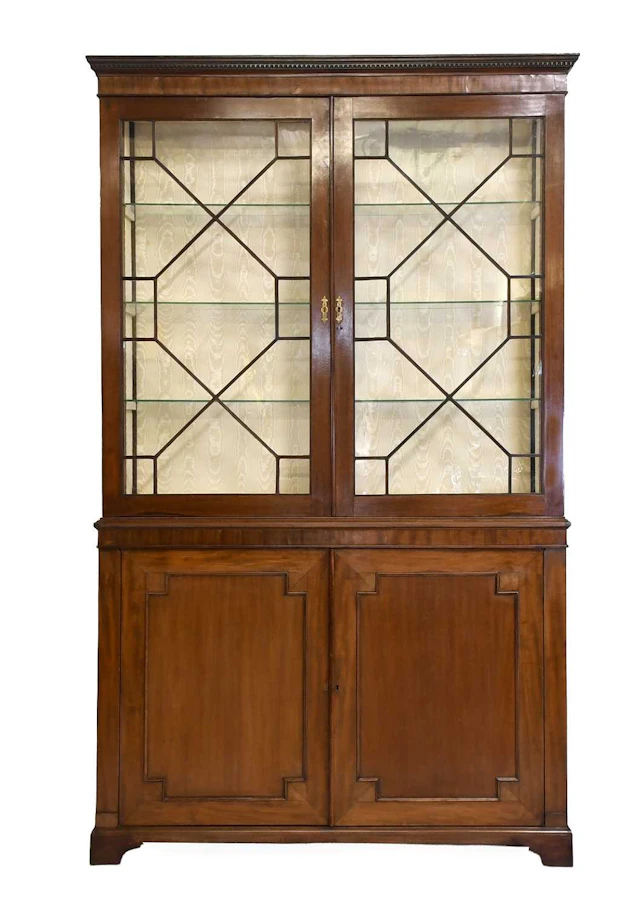 A George III Mahogany Glazed Bookcase Cabinet, early 19th century