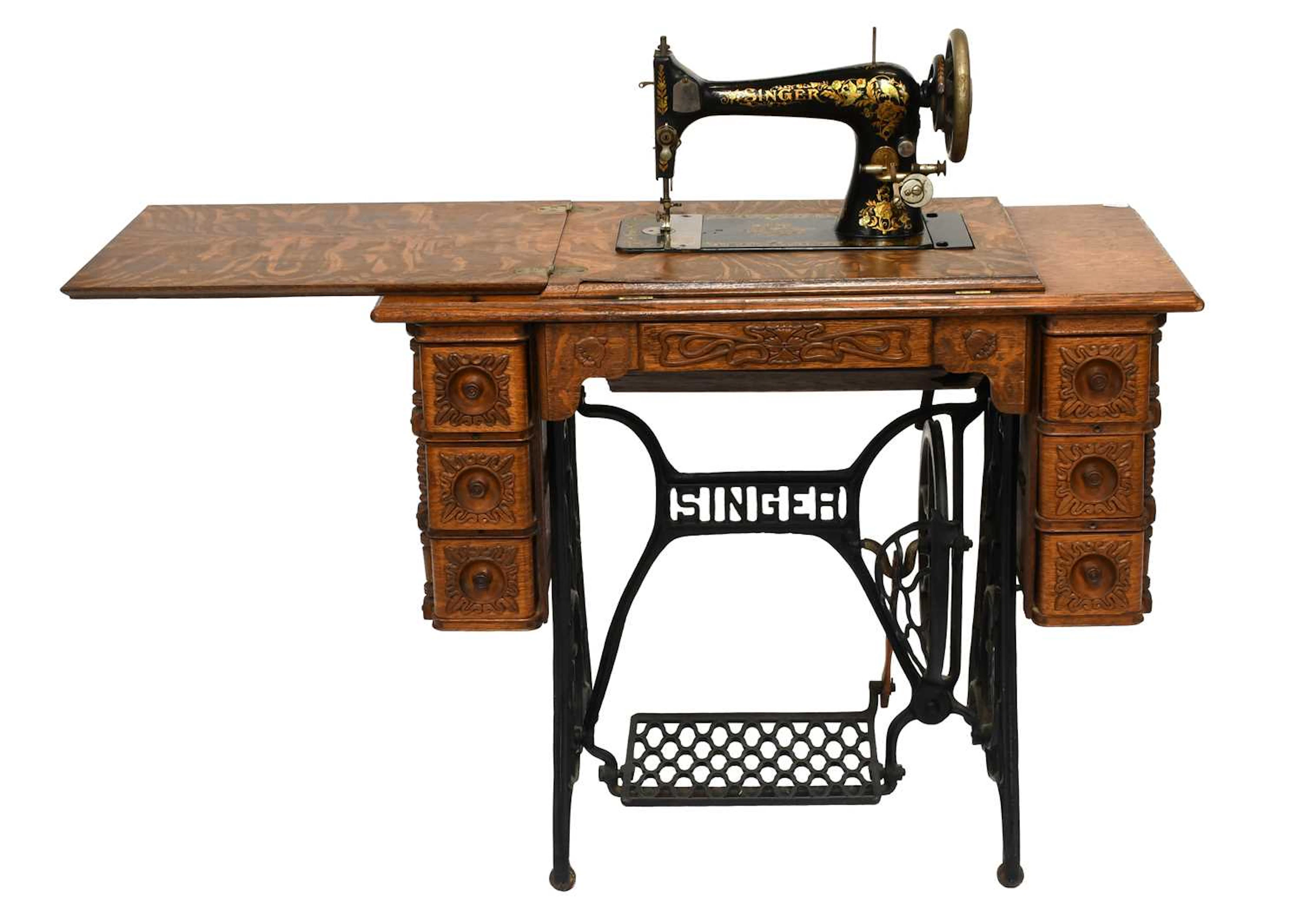 An Early 20th Century Oak Treadle Table