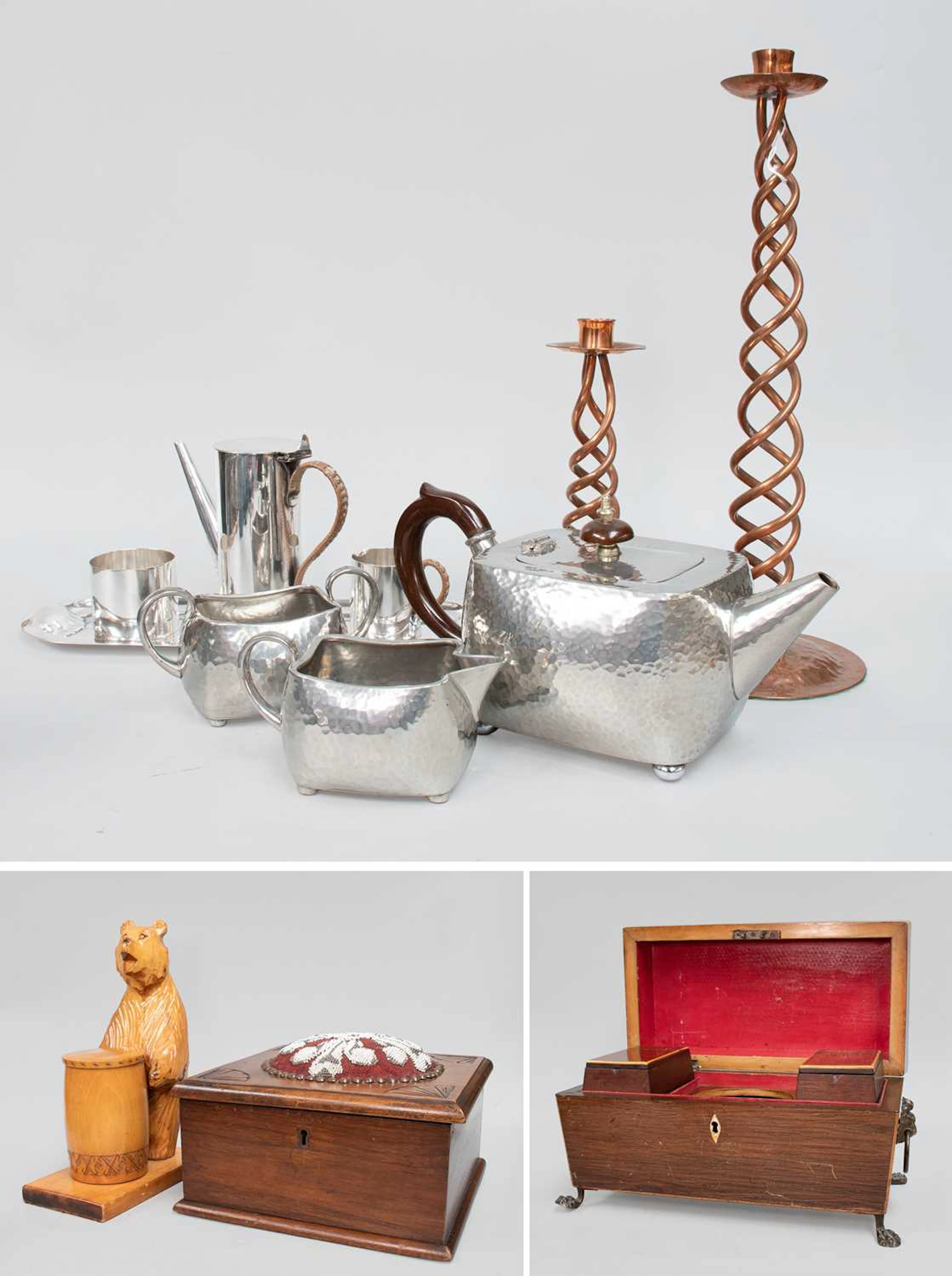 An Art Deco Silver Plate Coffee Service on Tray