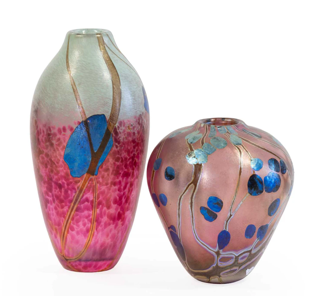 Norman Stuart Clarke (b.1944): A Glass Vesuvius Pattern Vase, Norman