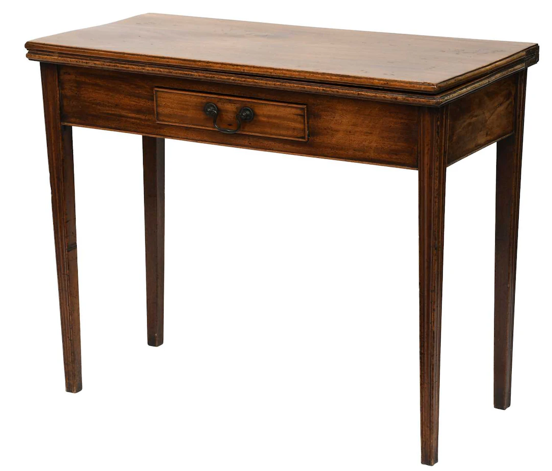 A Mahogany Fold Over Tea Table, 19th century