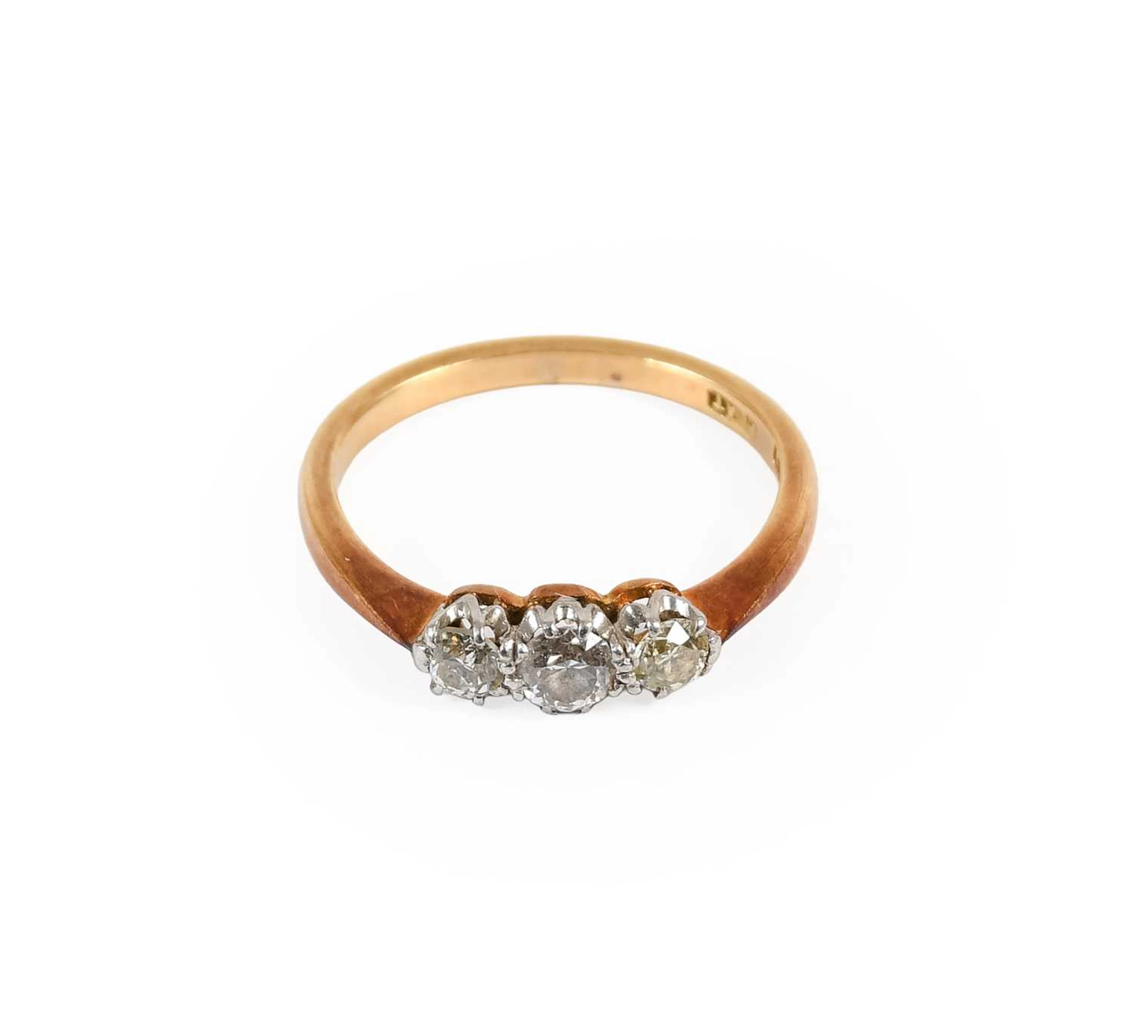 A Diamond Three Stone Ring
