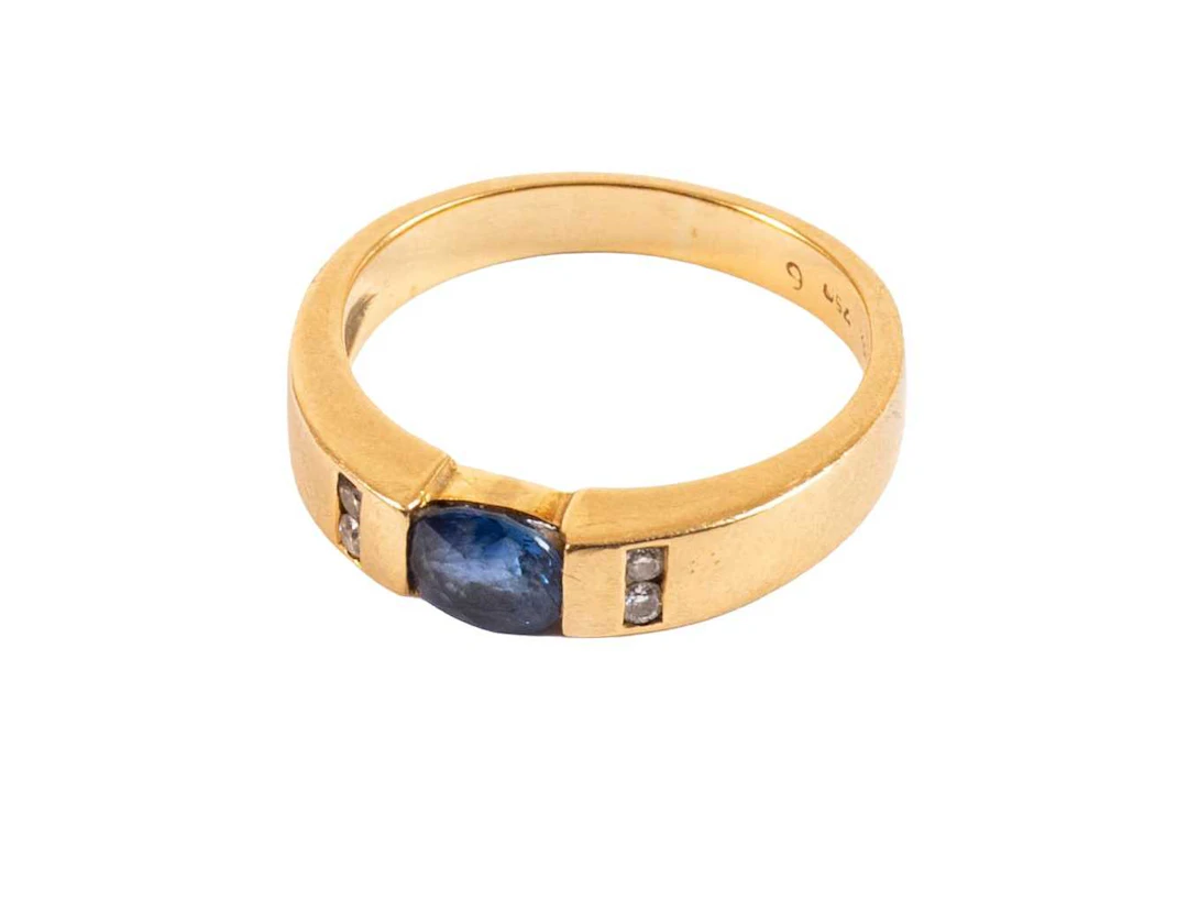 A Sapphire and Diamond Ring