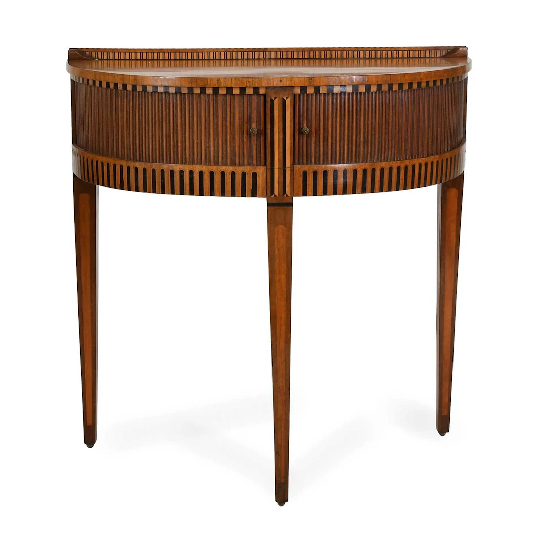 A Dutch Walnut, Ebonised and Parquetry-Decorated Hall Table, late 18th century