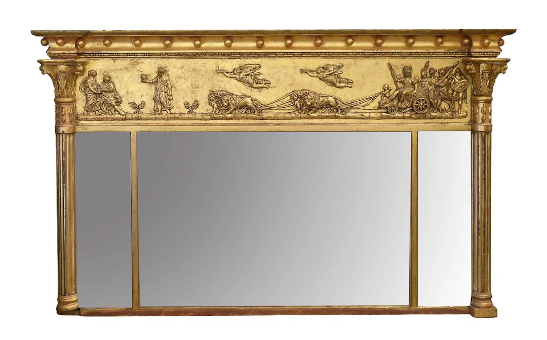 A Regency Gilt and Gesso Overmantel Mirror, early 19th century
