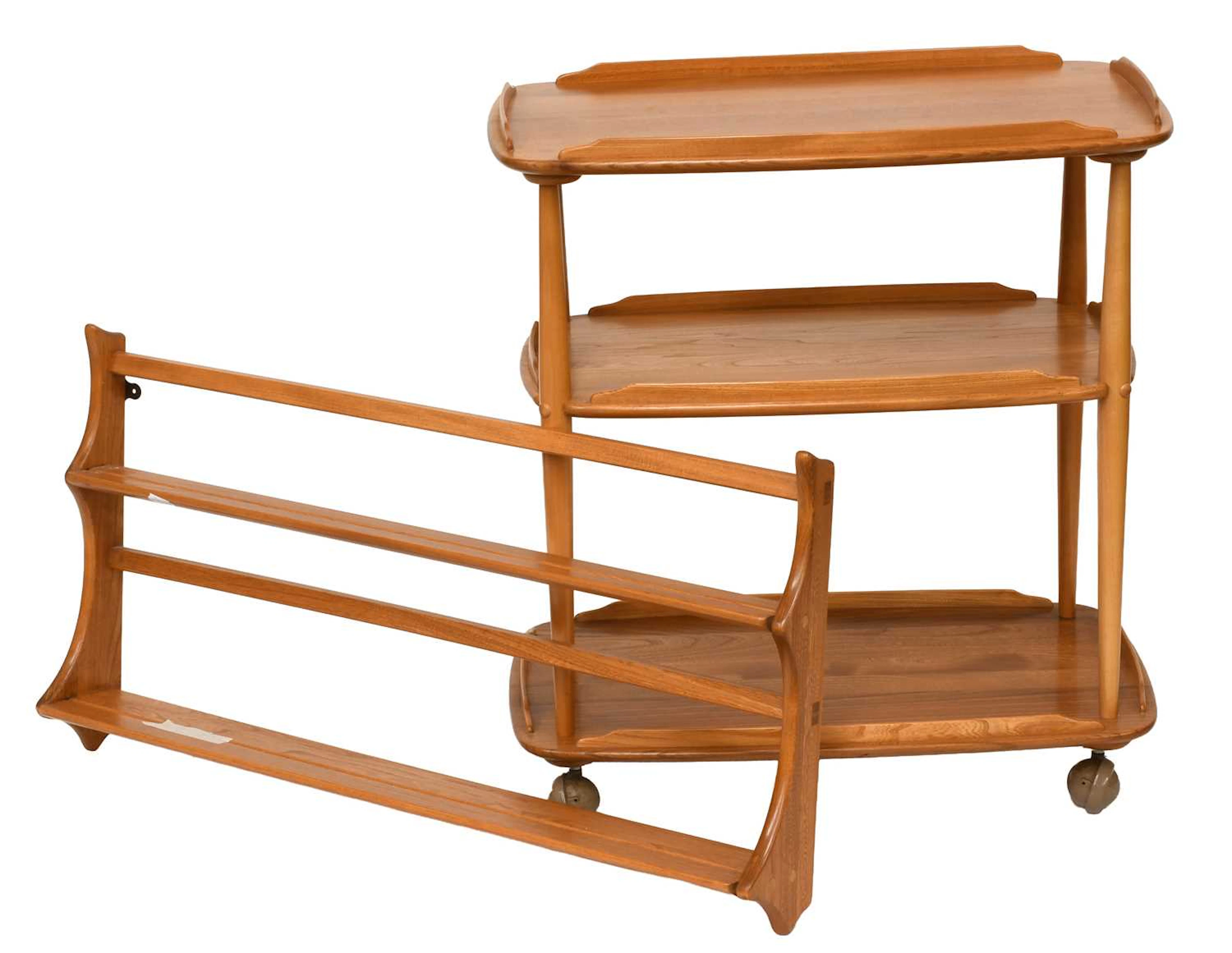 An Ercol Light Elm Two-Tier Trolley