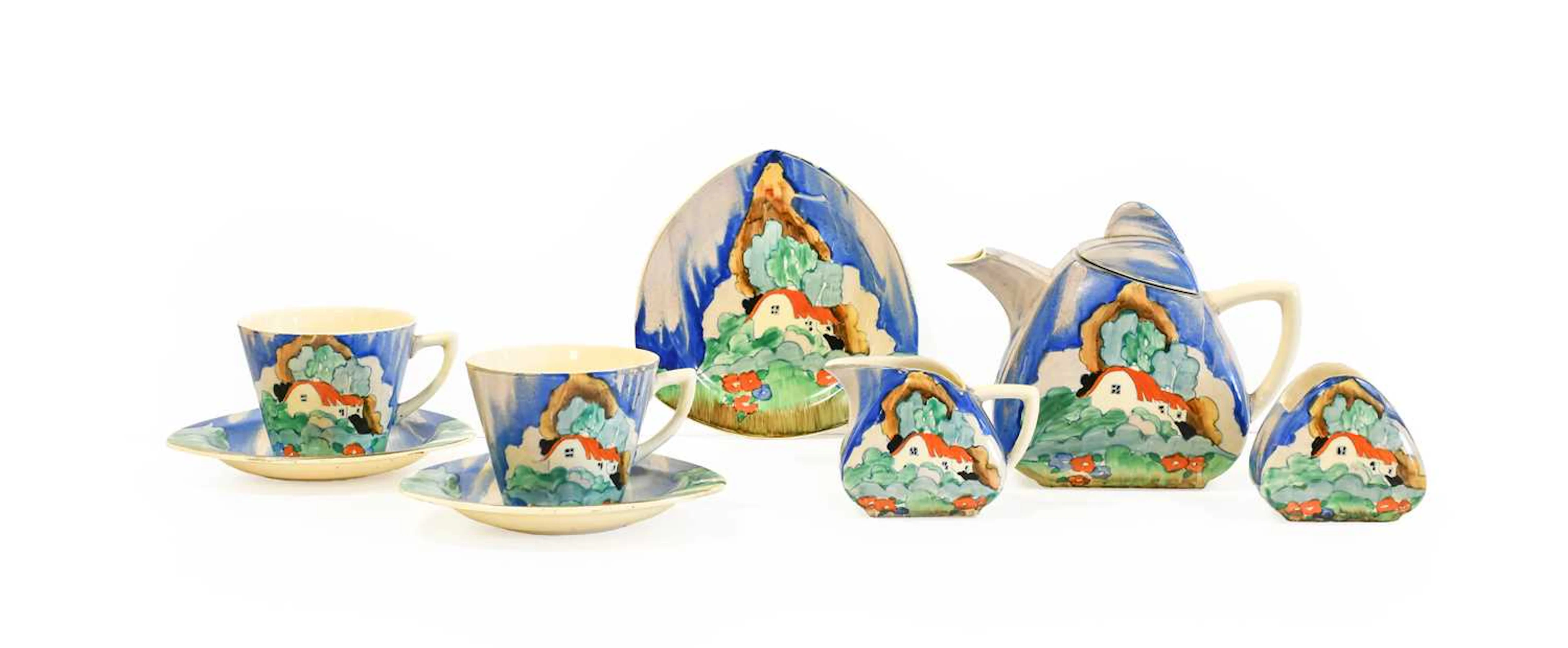 Clarice Cliff (1899-1972): A Bizarre Trieste Newlyn Tea for Two
