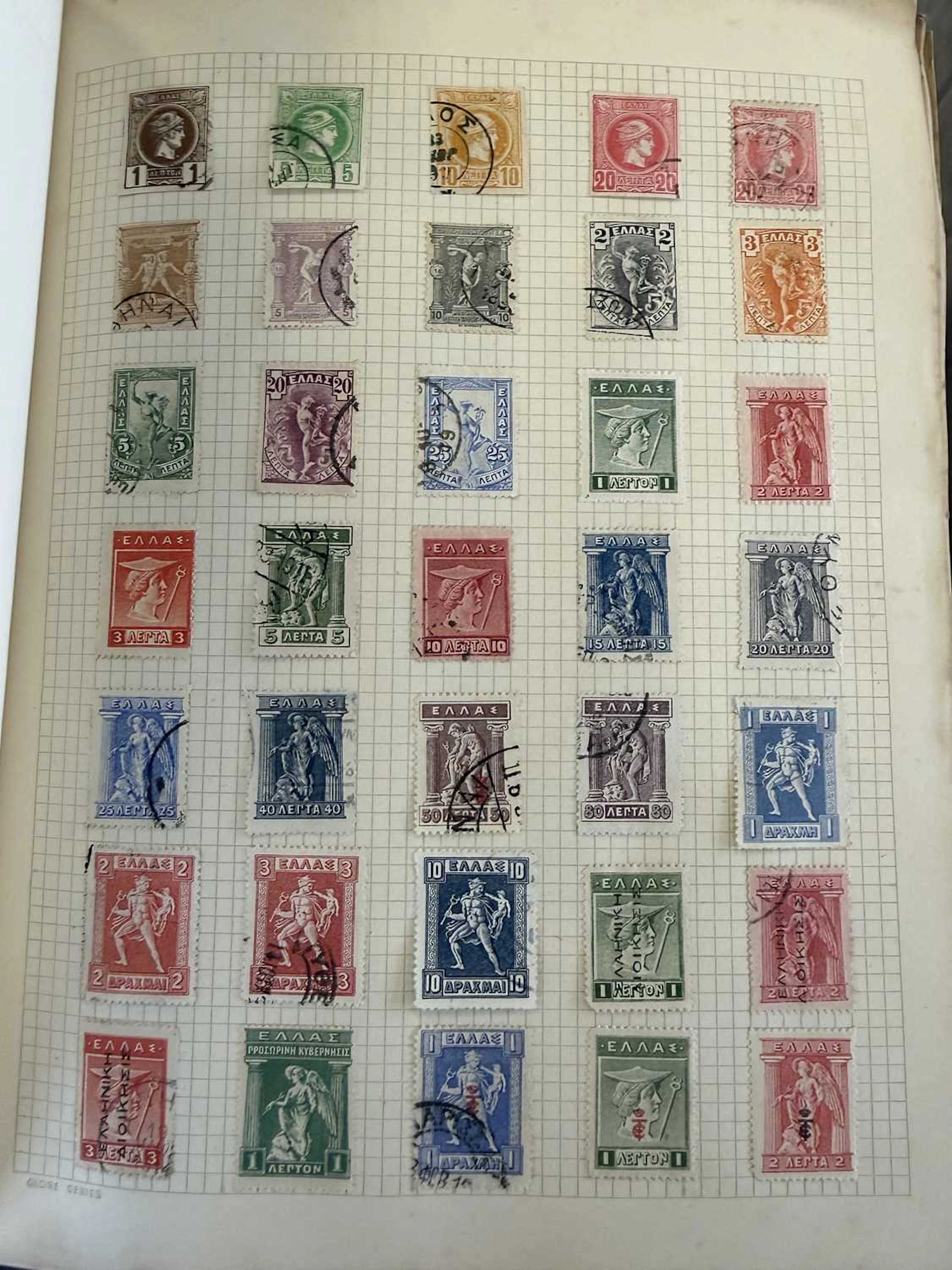 Stamp Collection in Five Vintage Albums