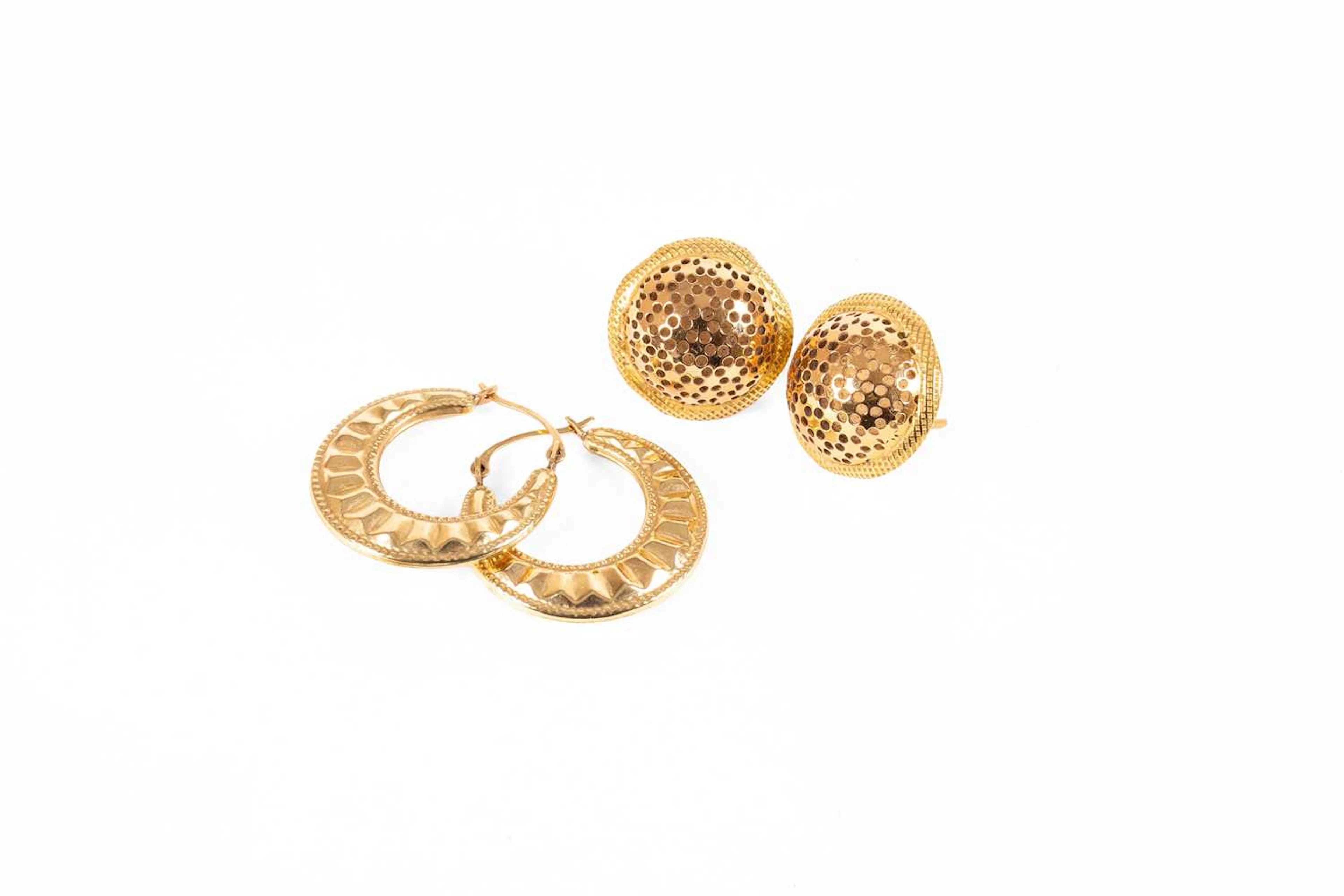 A Pair of Stud Earrings, A Pair of Hoop Earrings
