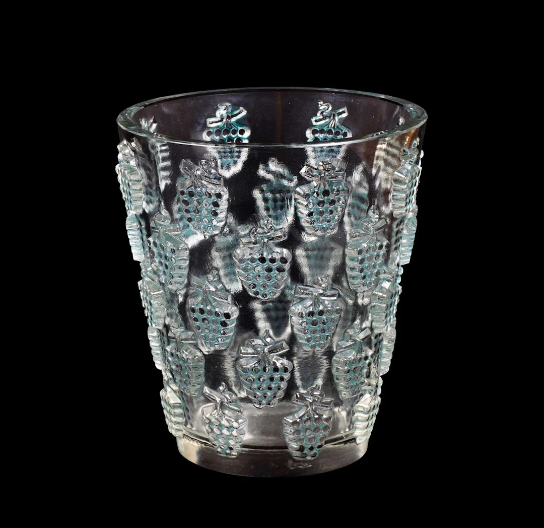 René Lalique (French, 1860-1945): A Stained and Clear Glass Malaga