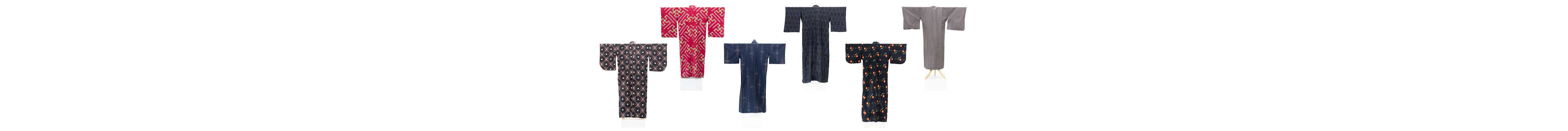Five 20th Century Japanese Women's Kimonos, Unusual Japanese Domestic
