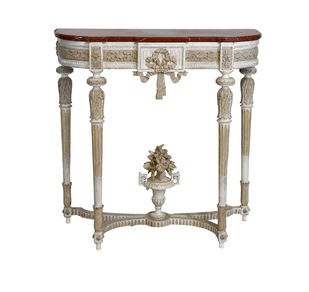 A Louis XVI-Style Cream-Painted Console Table