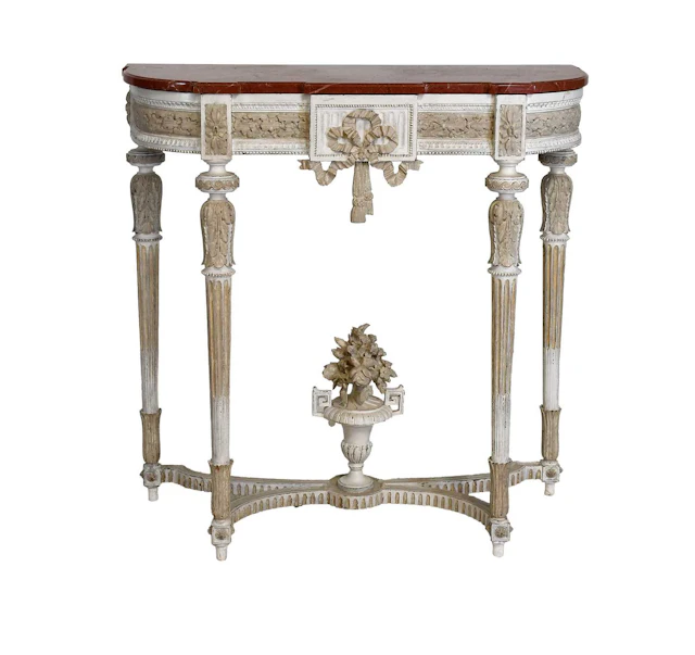 A Louis XVI-Style Cream-Painted Console Table