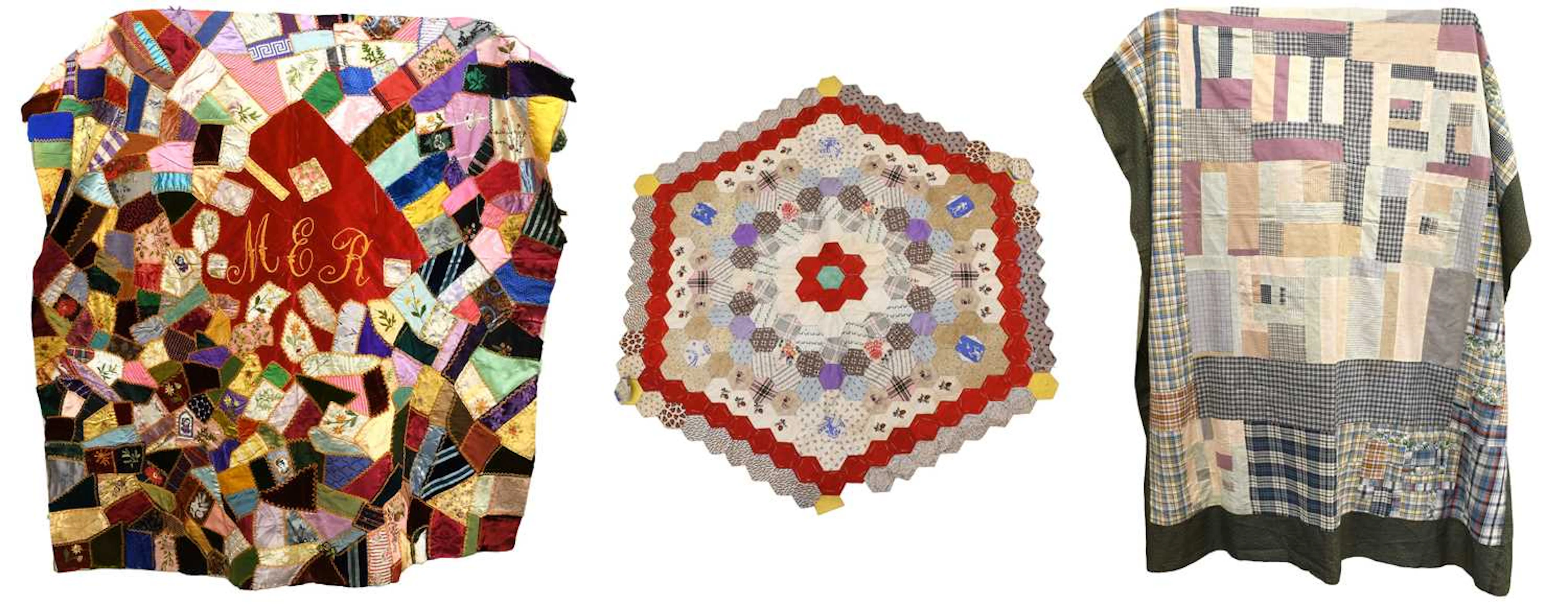 A Late 19th Century Unfinished Crazy Patchwork, Unfinished Printed