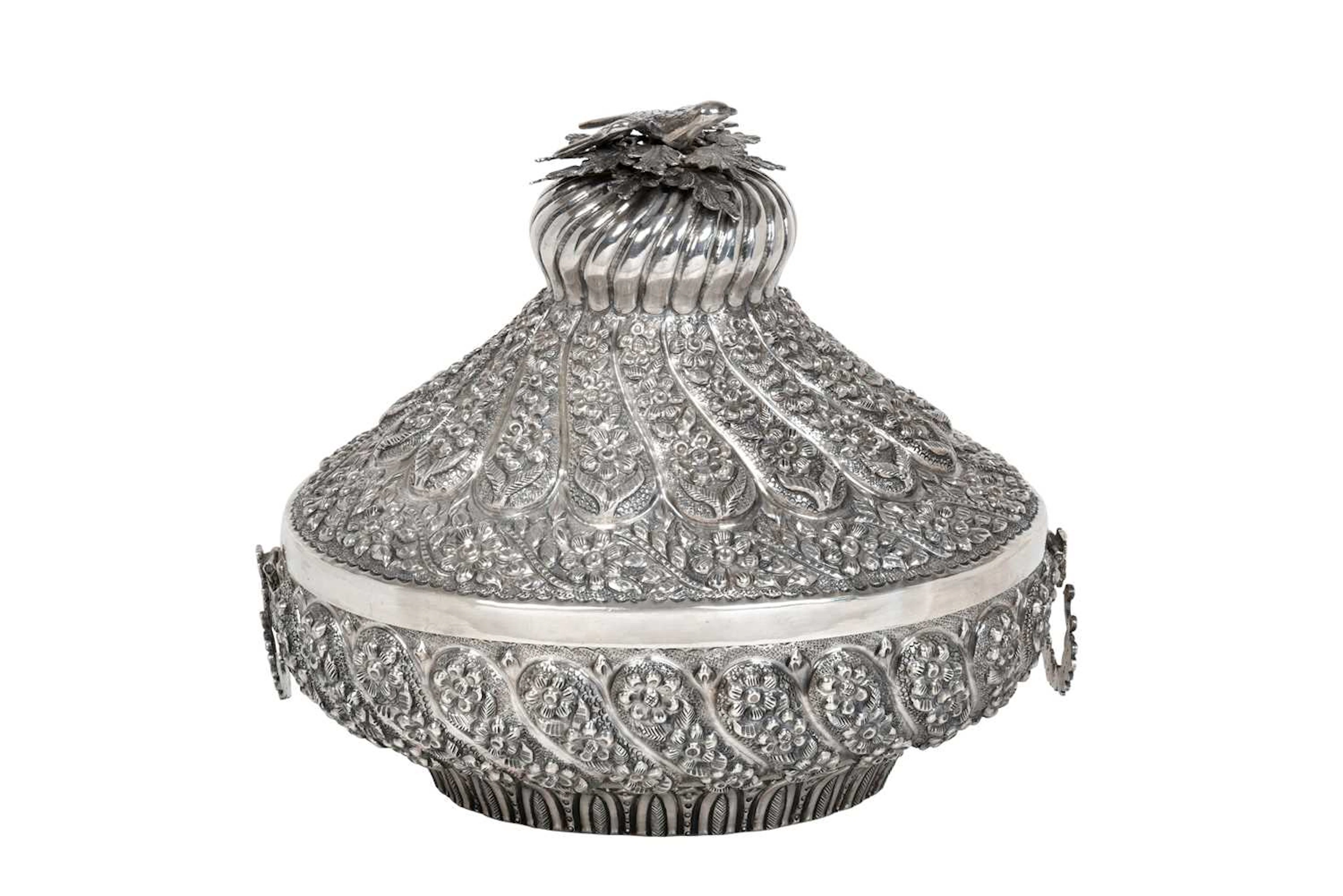 An Egyptian Silver Box and Cover Possibly Beni Suef, Second Half 20th