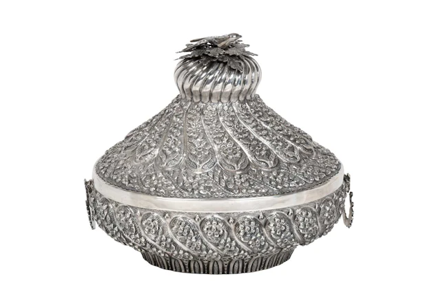 An Egyptian Silver Box and Cover Possibly Beni Suef, Second Half 20th