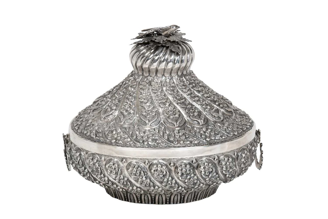 An Egyptian Silver Box and Cover Possibly Beni Suef, Second Half 20th