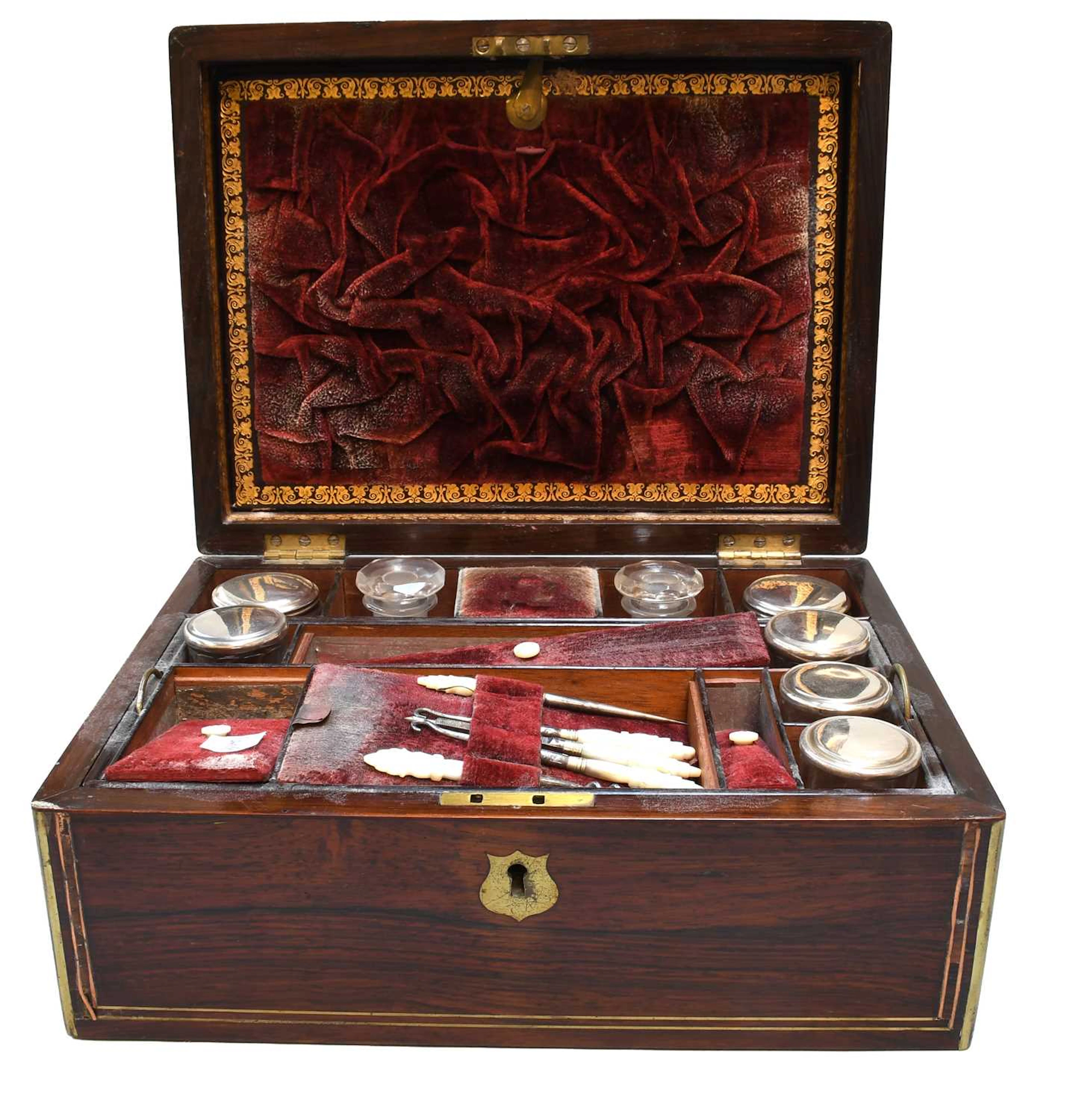 An Early Victorian Rosewood Vanity Box