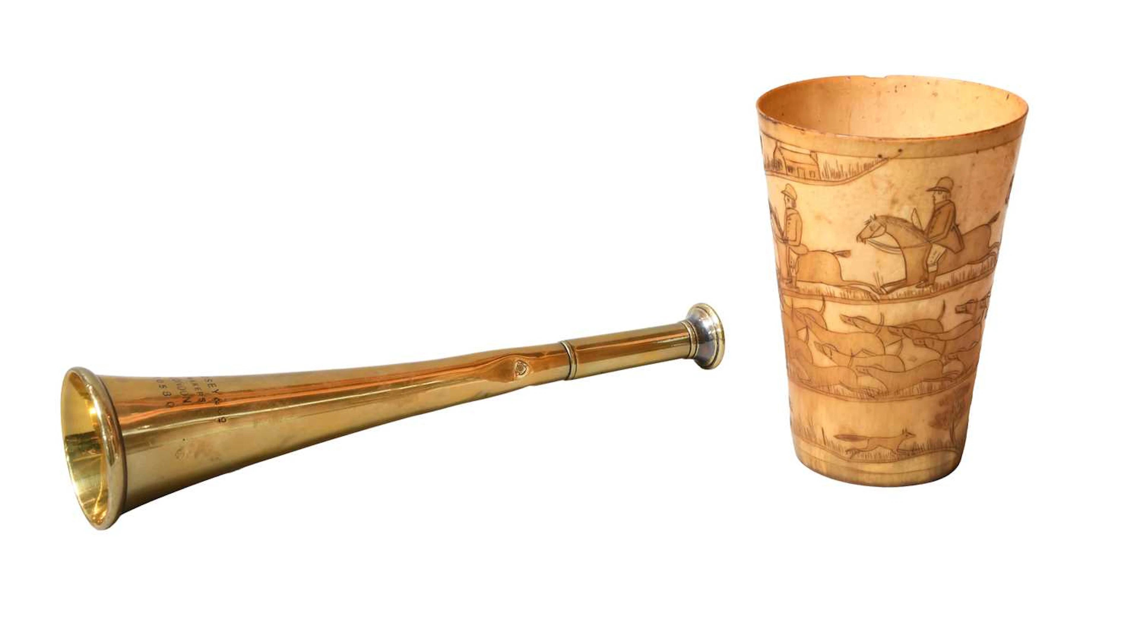 A 19th Century Pressed Horn Beaker