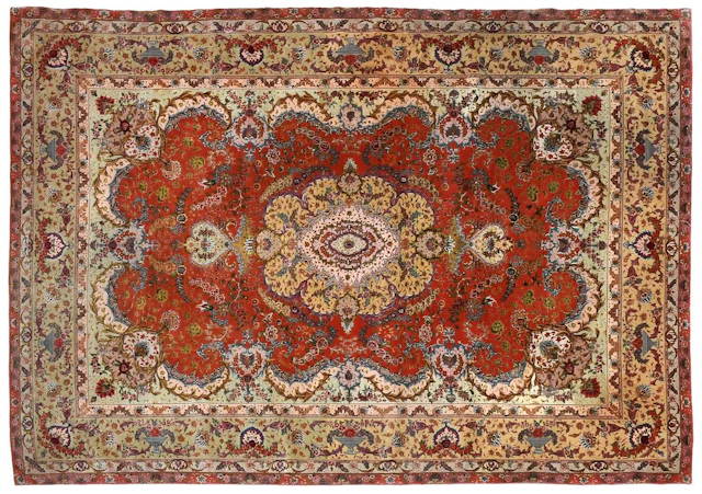 Part-Silk Tabriz Carpet, North West Iran, Circa 1980