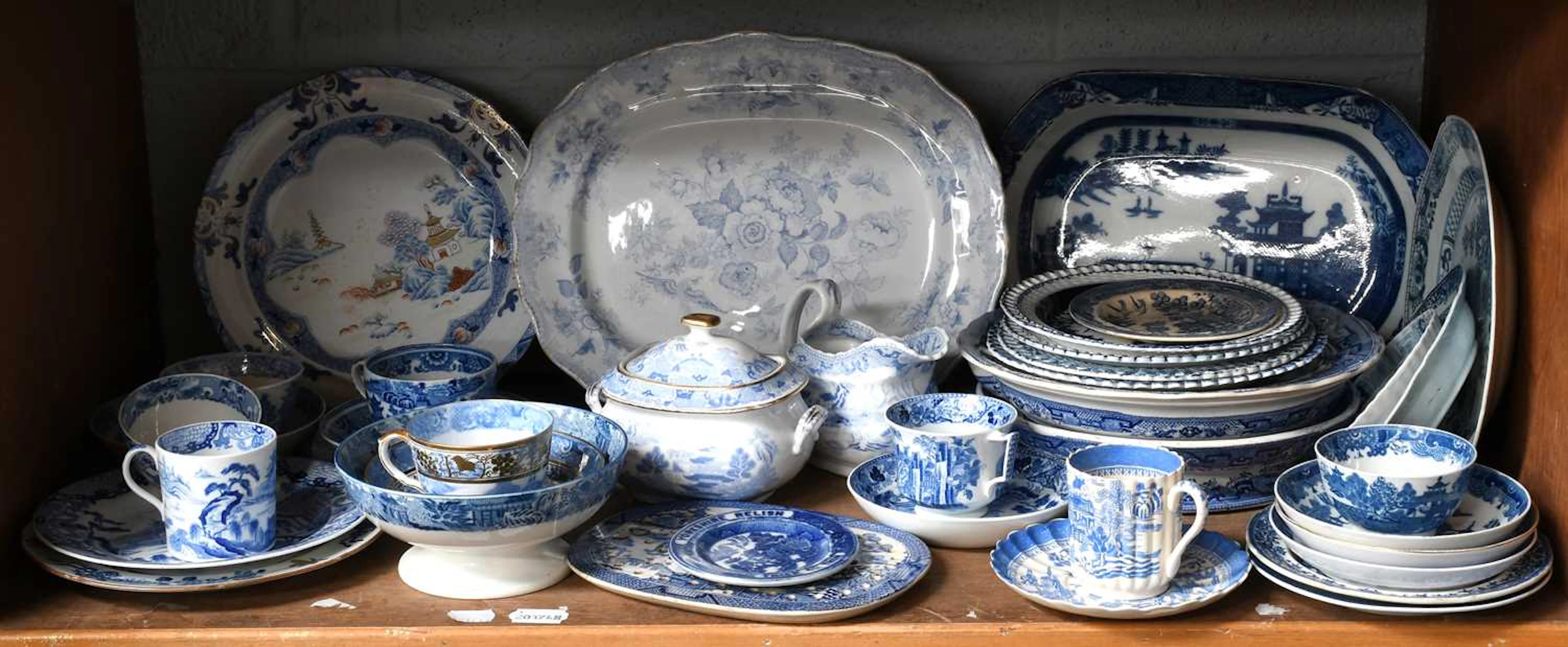 A Collection of Transfer Printed Earthenware and Porcelain, early