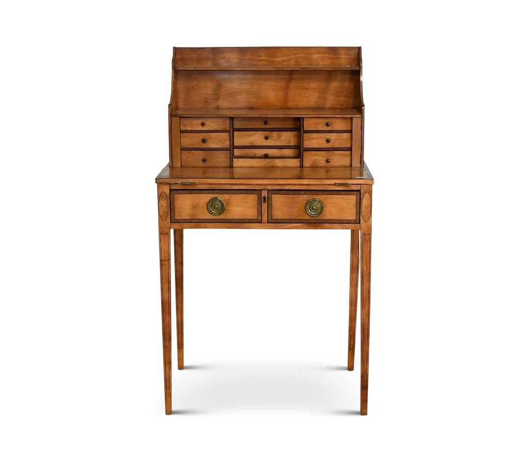 A George III Satinwood, Ebony-Strung and Mahogany-Crossbanded Writing