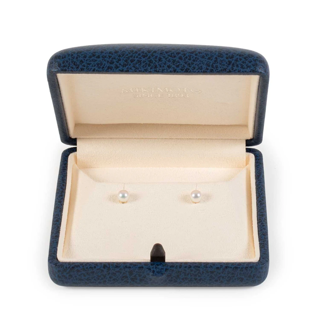 Mikimoto Cultured Pearl 18 Carat Gold Stud Earrings