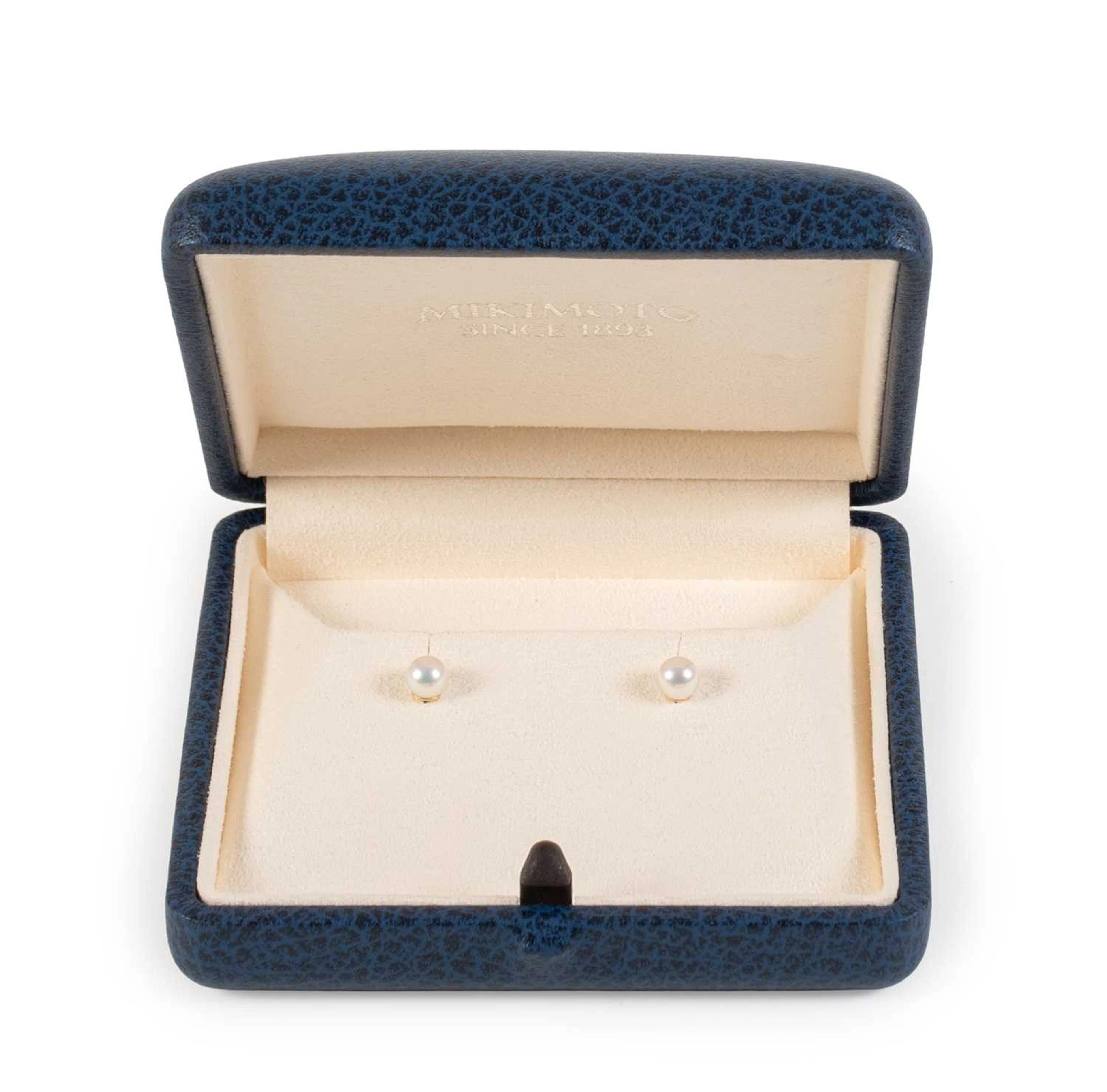 Mikimoto Cultured Pearl 18 Carat Gold Stud Earrings