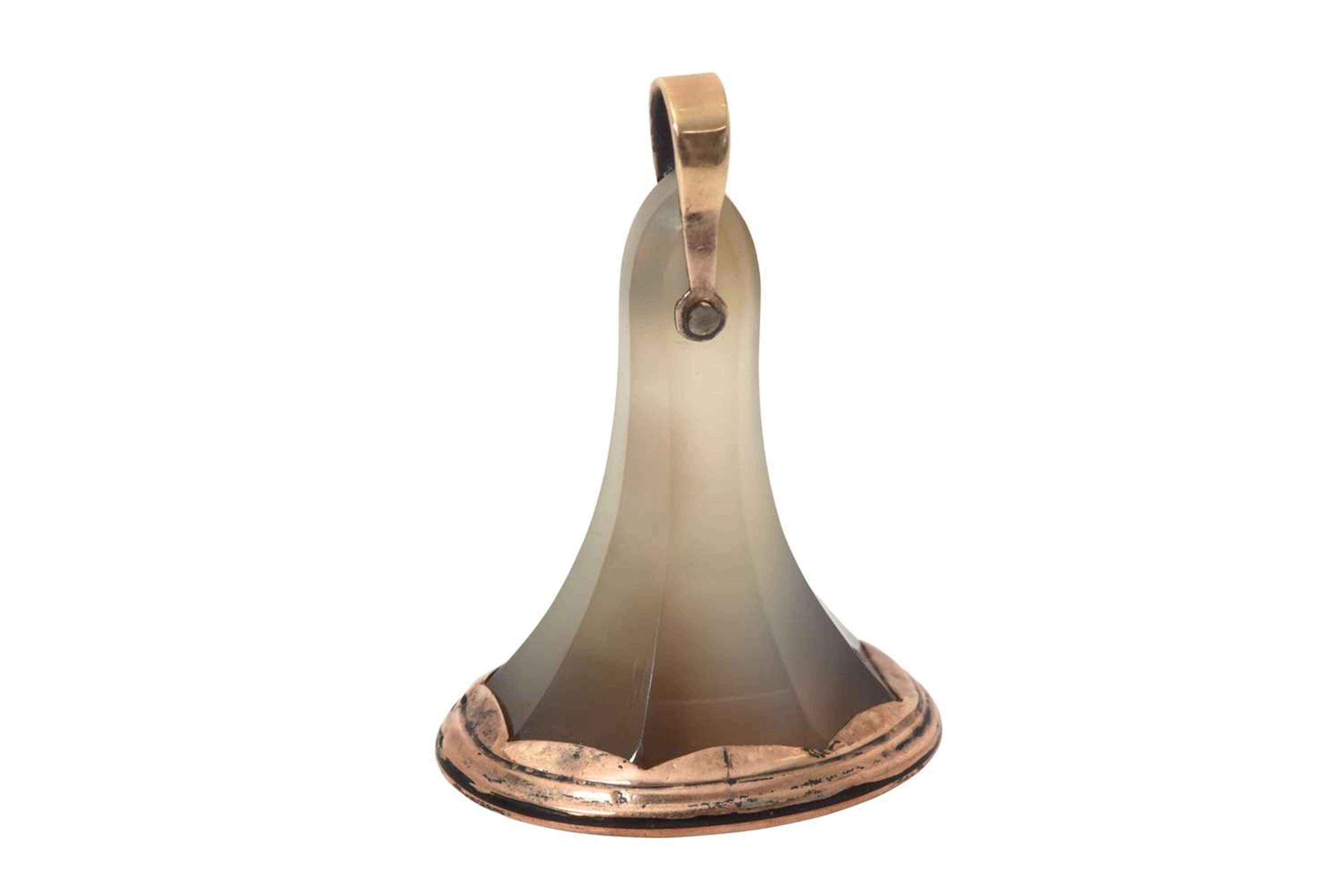 A George III Gold-Mounted Grey Agate Fob-Seal Apparently Unmarked
