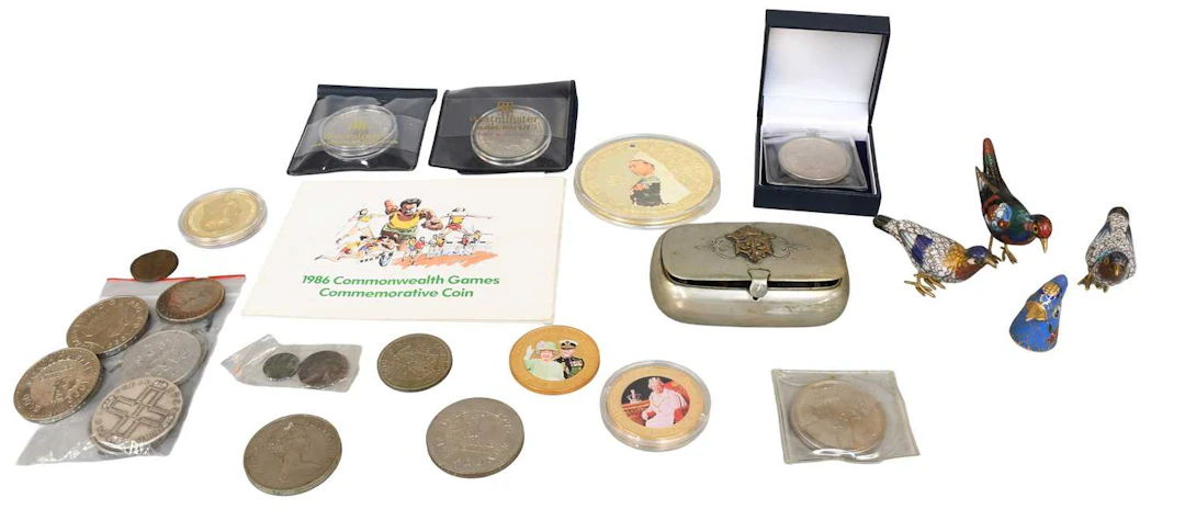 Various Coins and Medallions, also