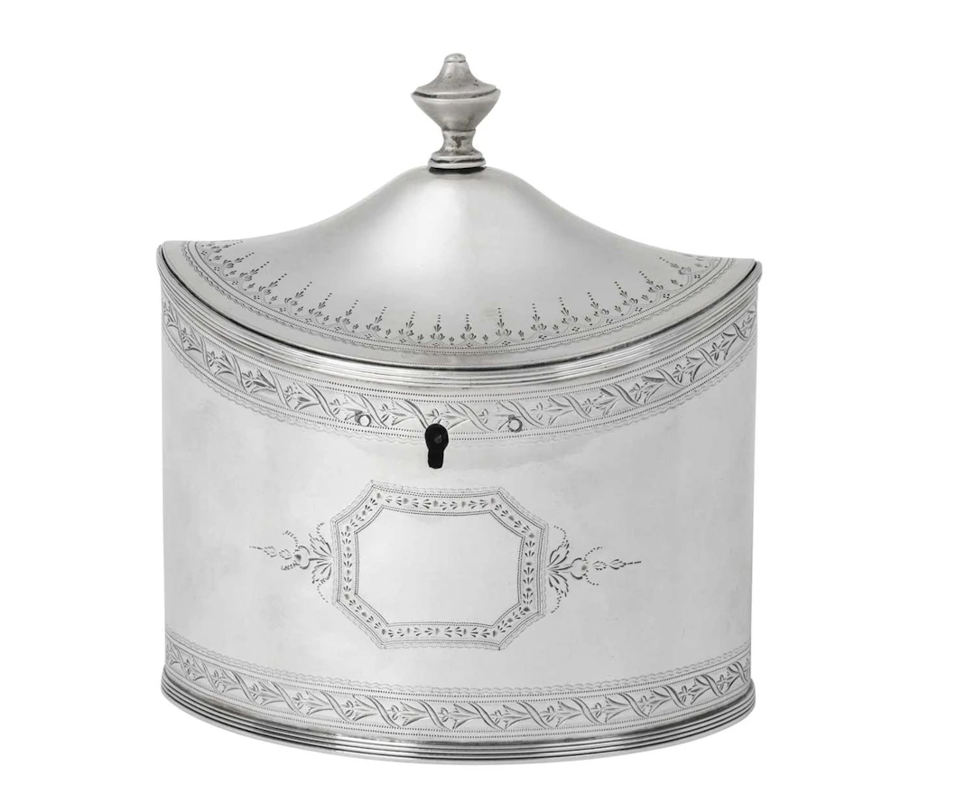 A George III Silver Tea-Caddy by Joseph Scammell, London, 1792, by