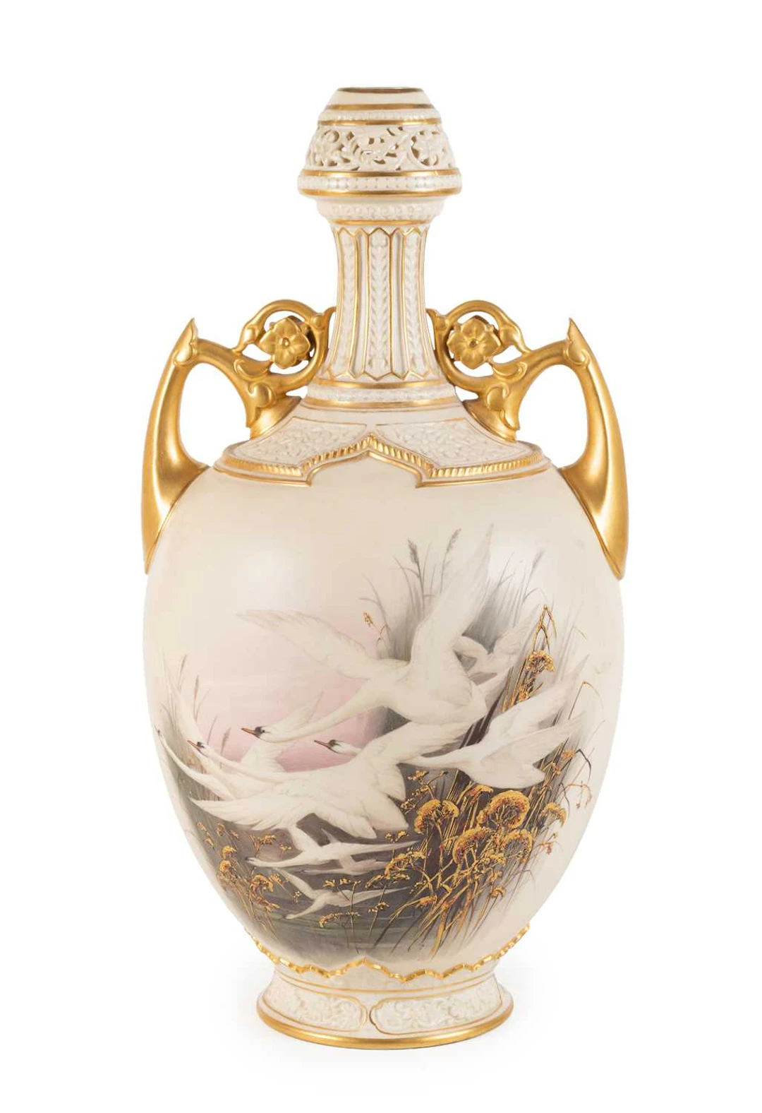 A Royal Worcester Porcelain Vase, 1889