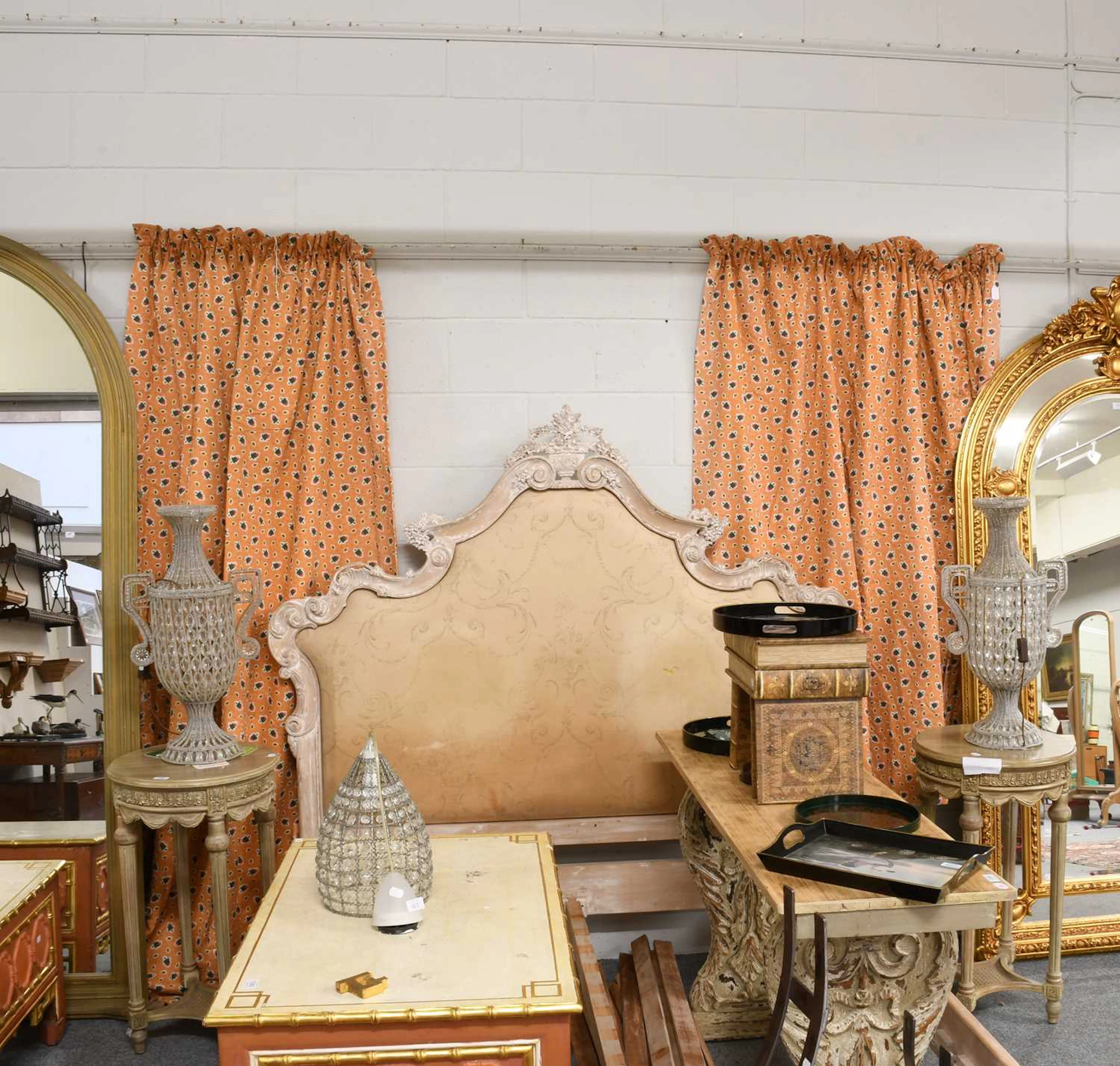 Four Pairs of Urgé Paris Mandelieu Pattern Cotton Curtains