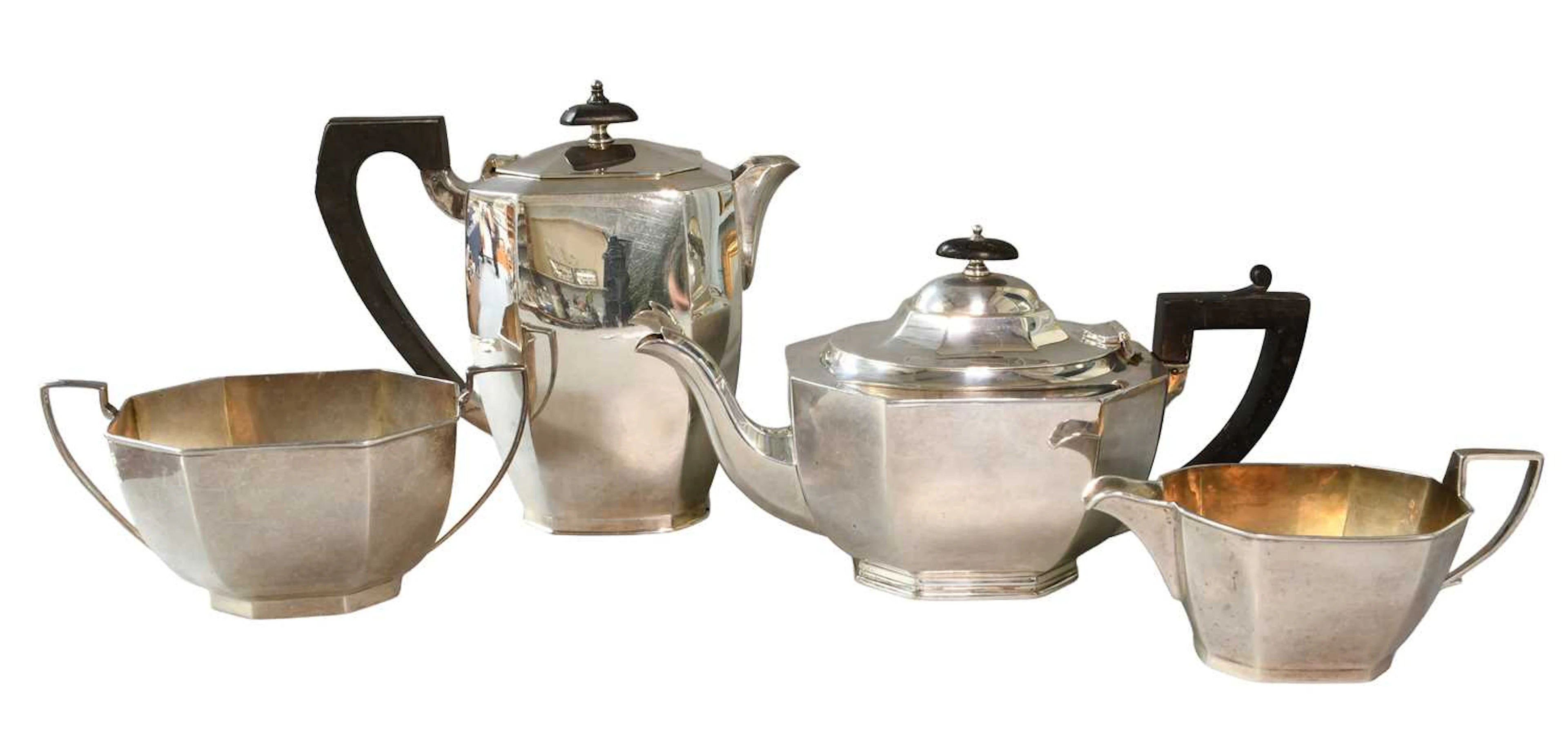 A Three-Piece George V Silver Tea-Service, The Teapot With Worn Maker's