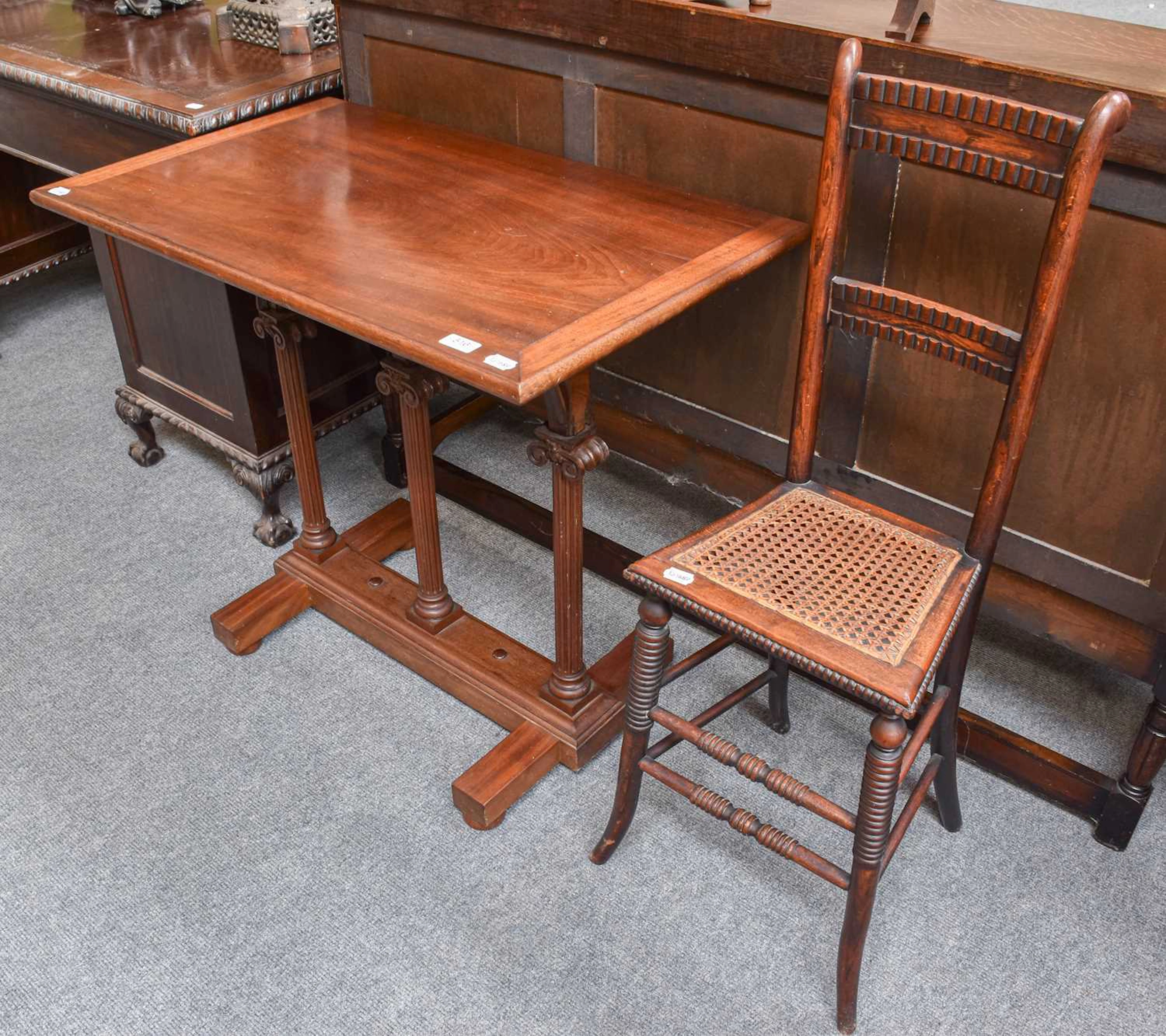 A Victorian Rose Wood Cane Seated Correction Chair