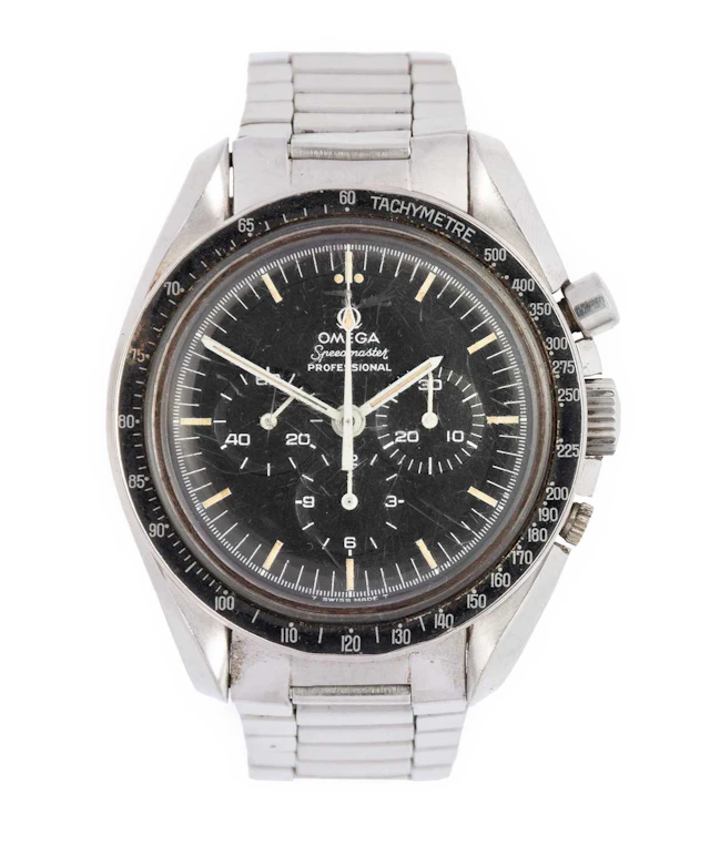 Omega: A Stainless Steel Chronograph Moon Wristwatch, signed Omega