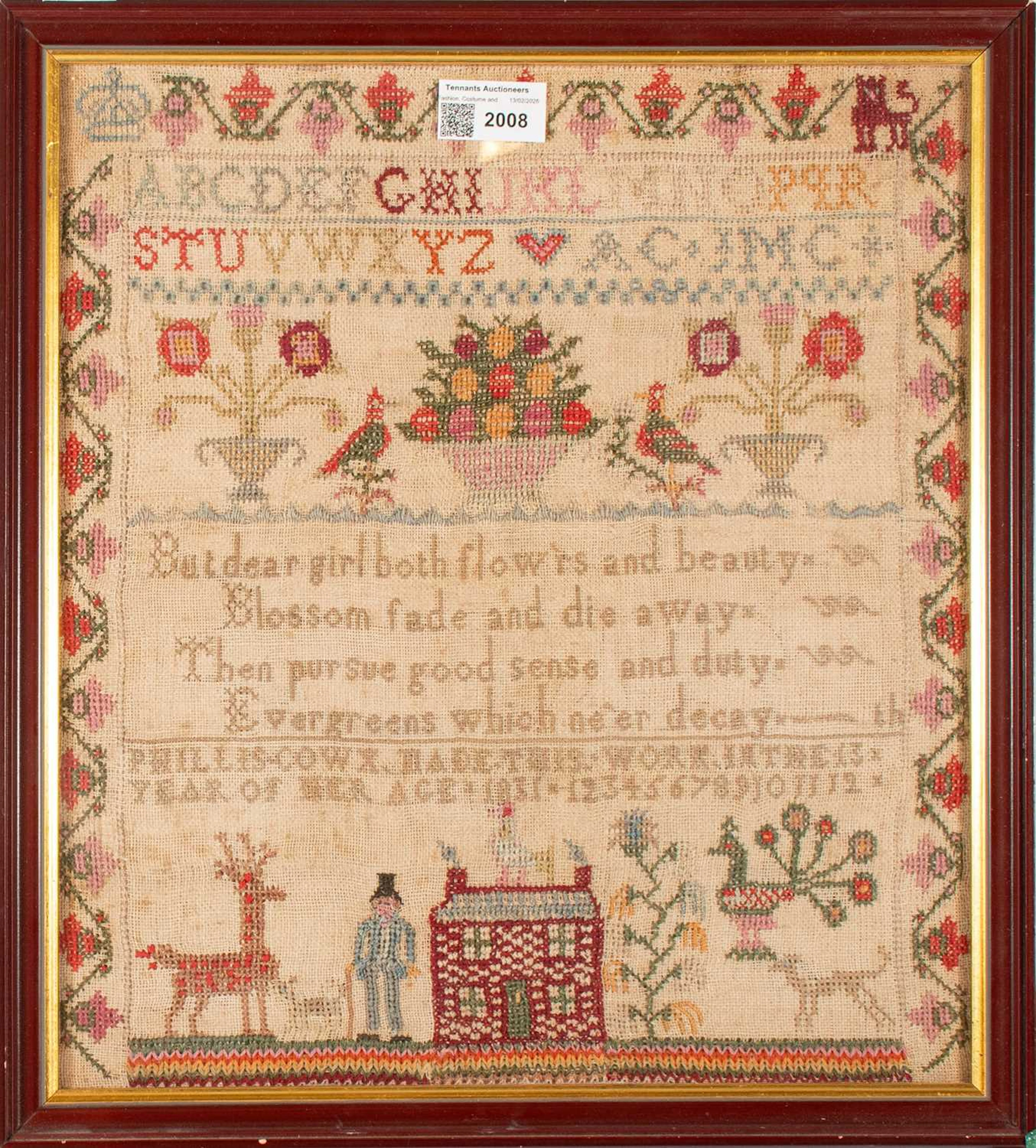 Alphabet Sampler Worked by Philis Cowx 1831