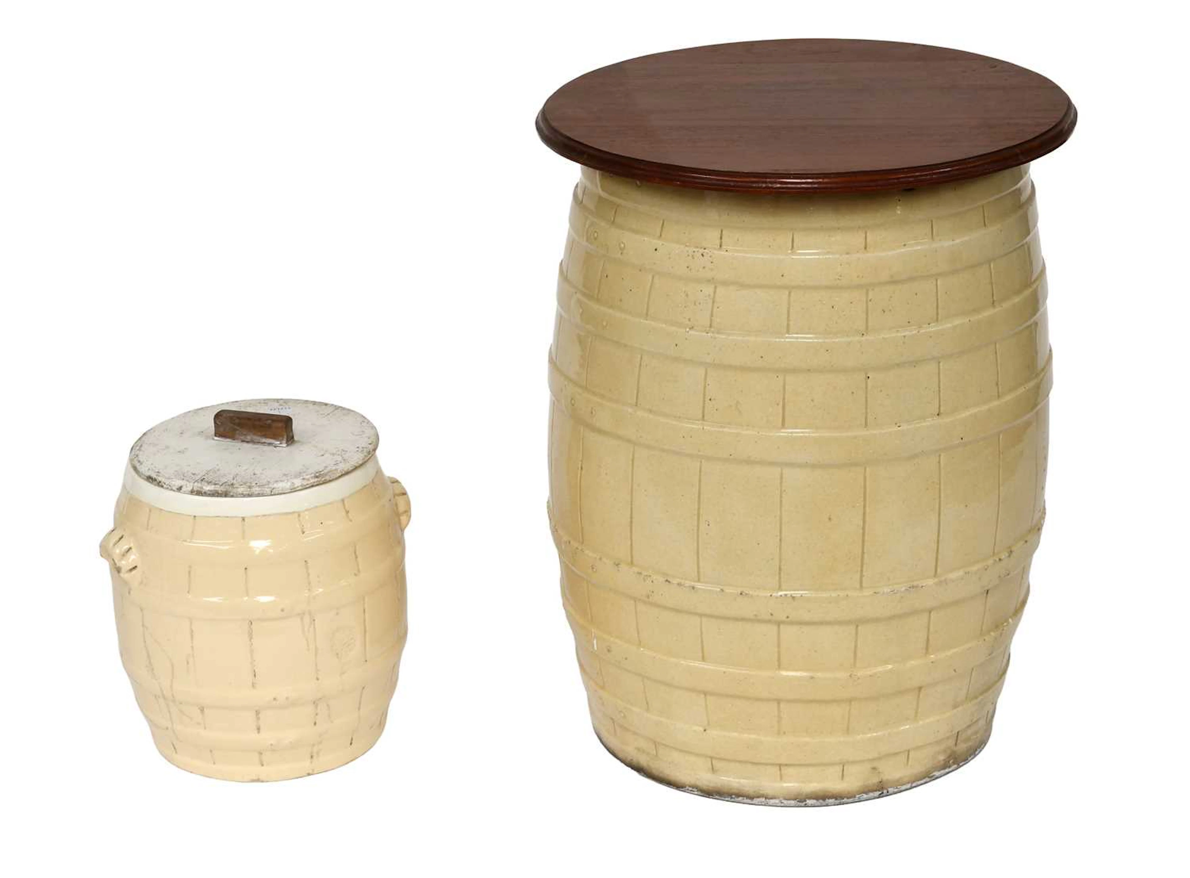 A Stoneware Butcher's Barrel, 19th century