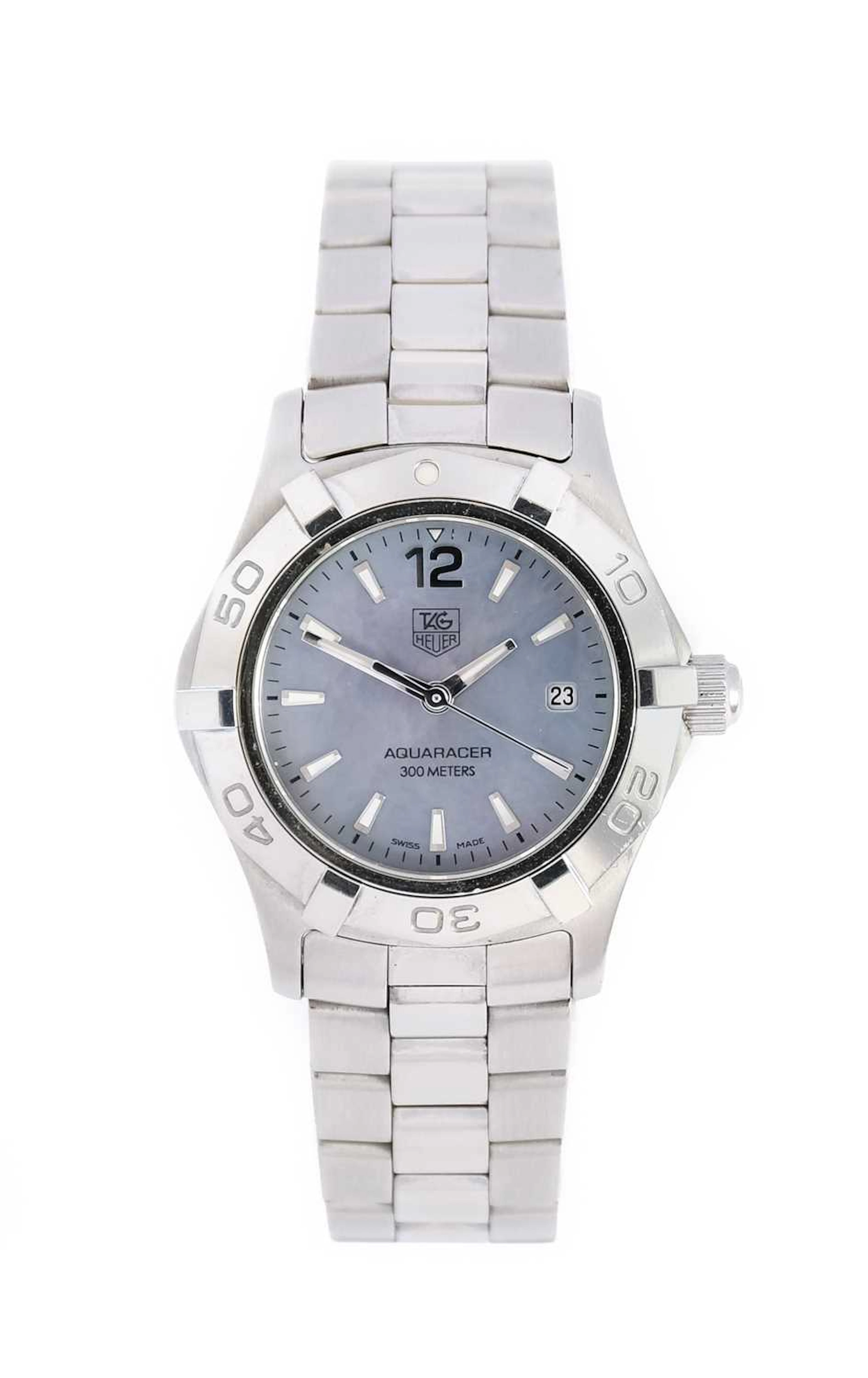 Tag Heuer: A Lady's Stainless Steel Calendar Centre Seconds Wristwatch