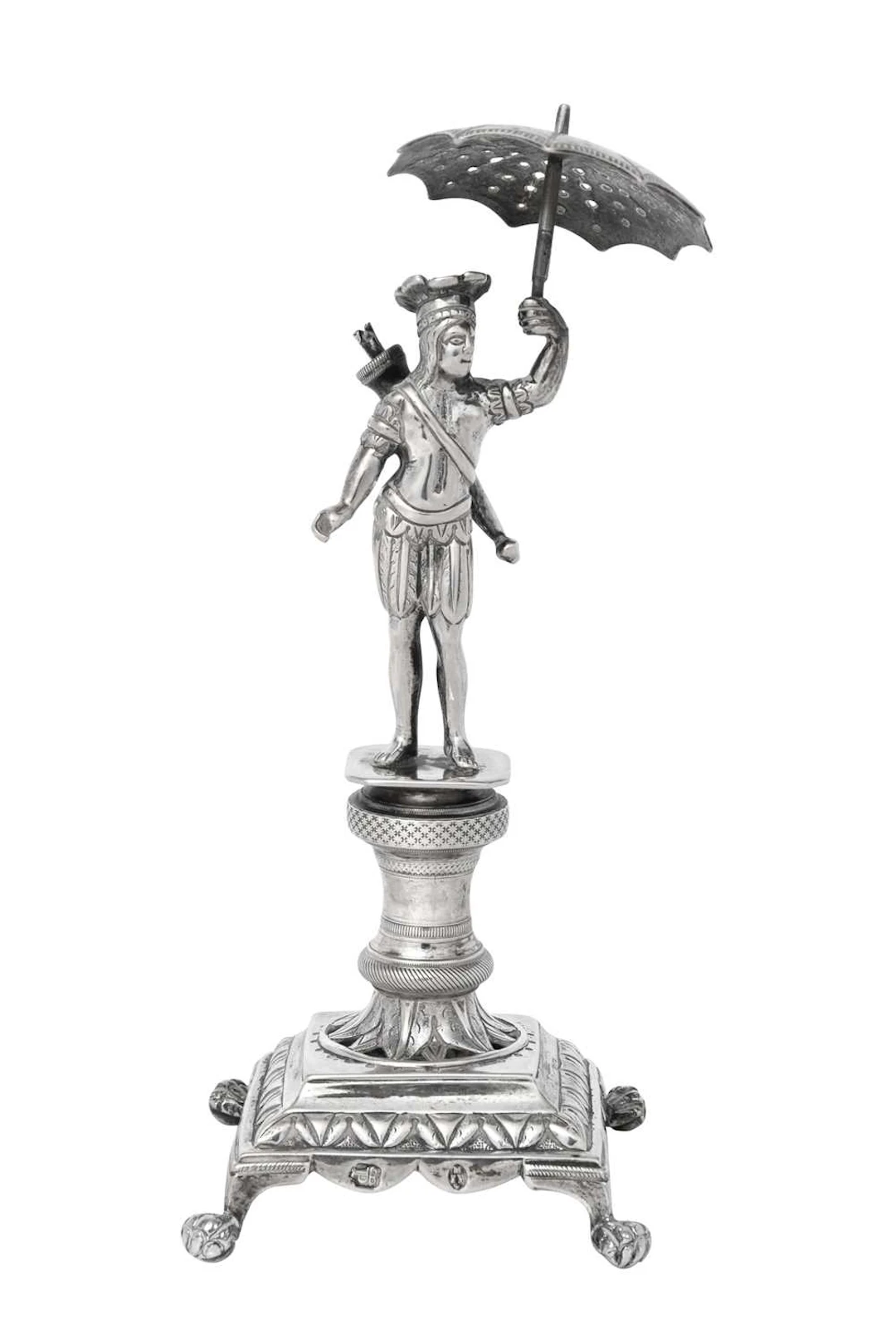 A Brazilian Silver Toothpick-Holder Maker's Mark M over IM, Perhaps
