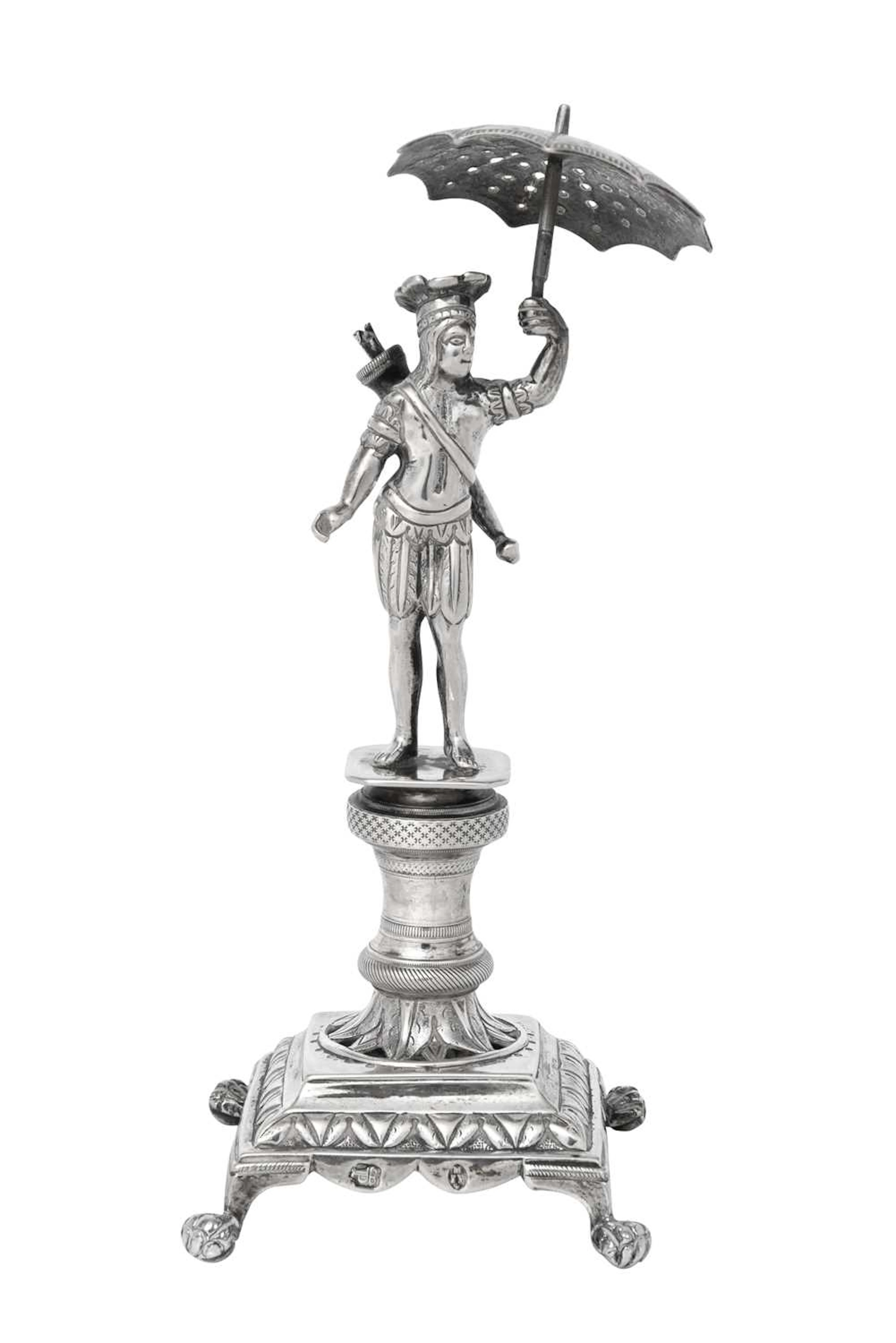 A Brazilian Silver Toothpick-Holder Maker's Mark M over IM, Perhaps