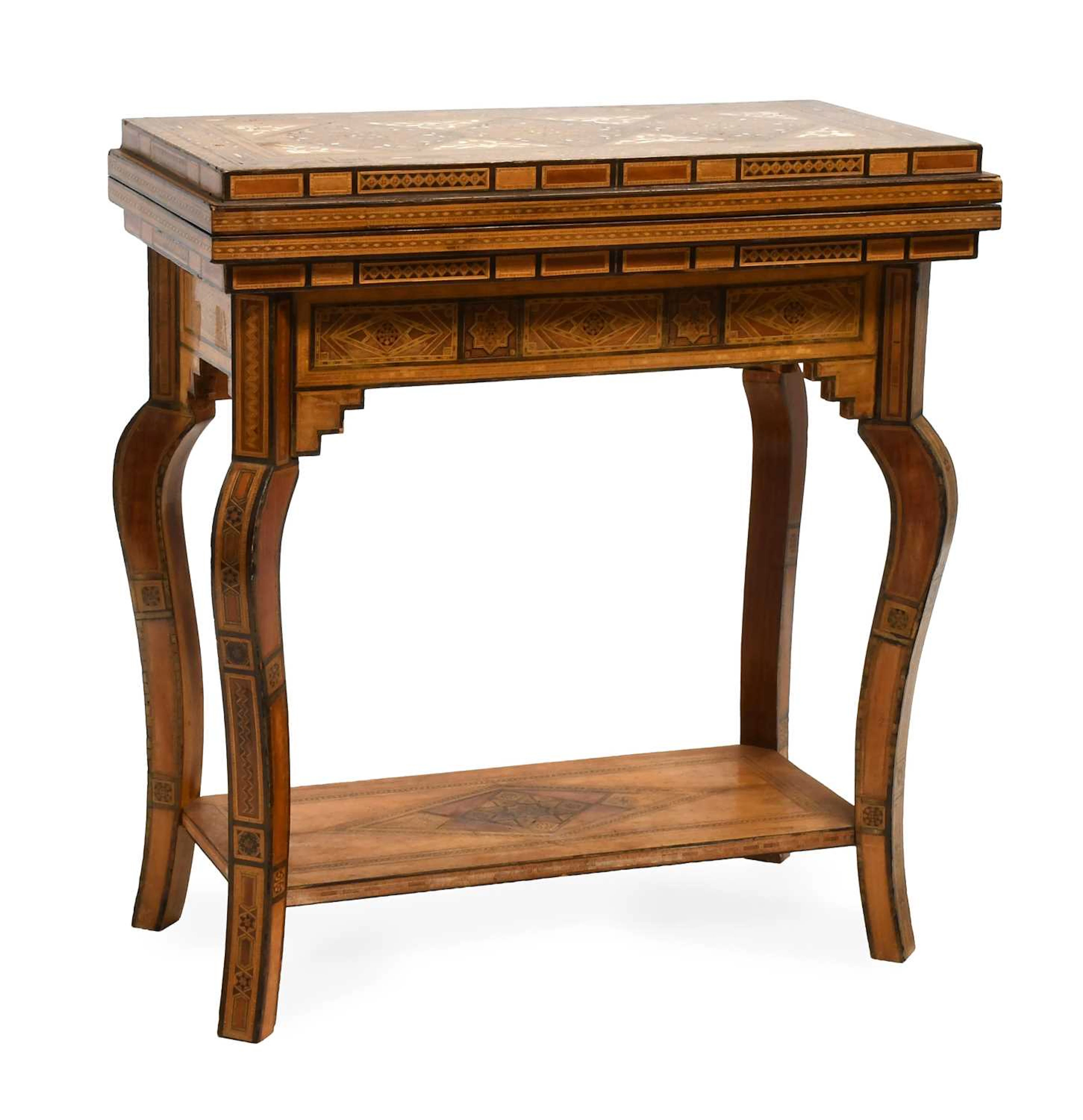 A 20th Century Damascus, Parquetry-Decorated and Mother-of-Pearl-Inlaid